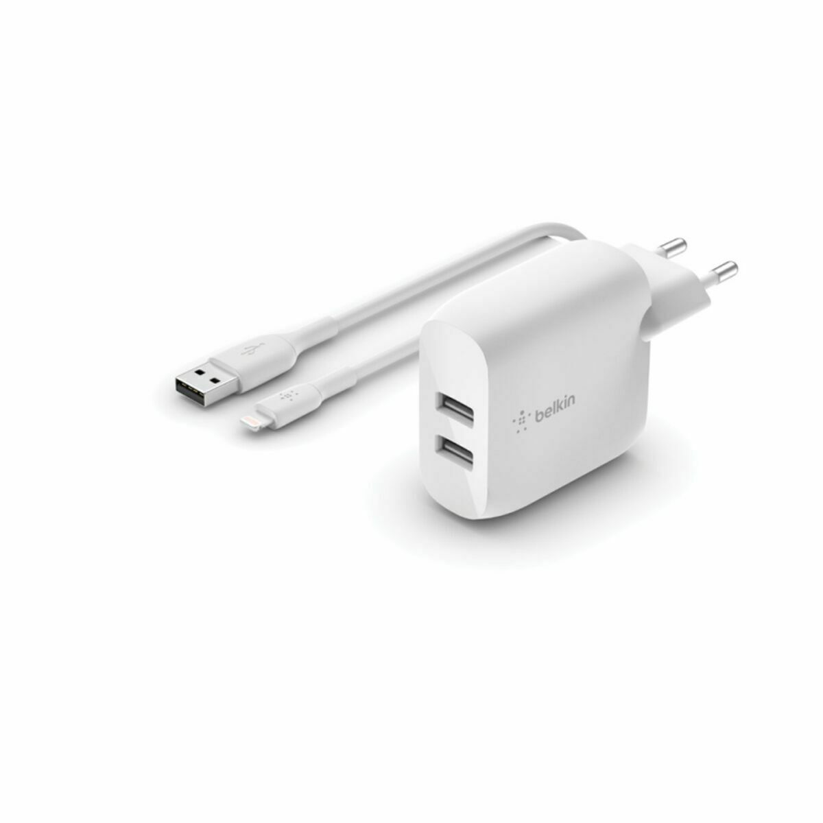 Cargador de Pared +Cable Lightning MFI Belkin WCD001VF1MWH Blanco Multicolor