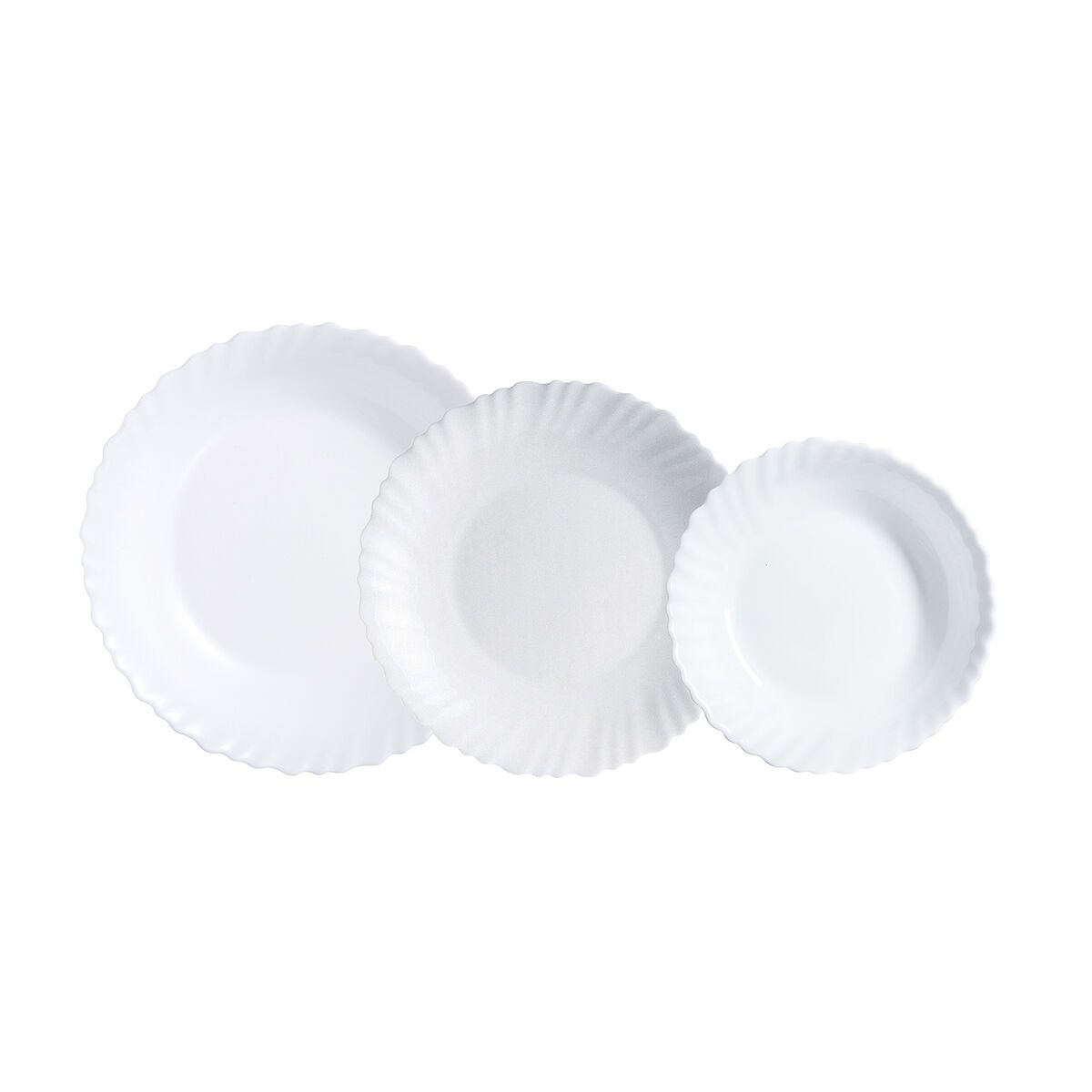Vajilla Luminarc Feston Blanco Vidrio 18 Piezas
