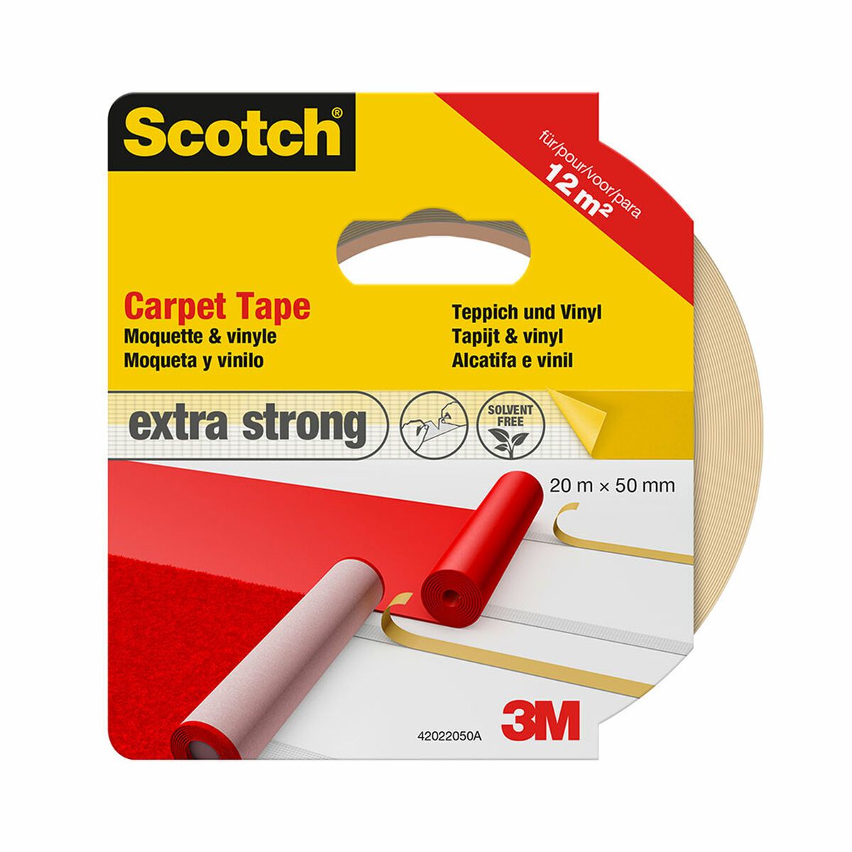 Cinta de Doble Cara Scotch 20 m x 50 mm Alfombra