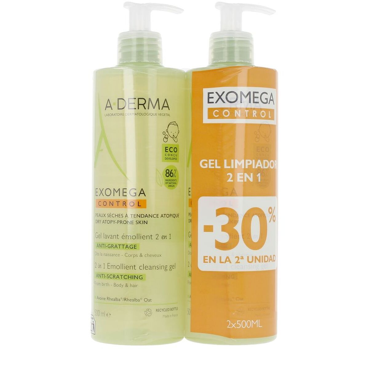 Gel Limpiador A-Derma EXOMEGA CONTROL 500 ml