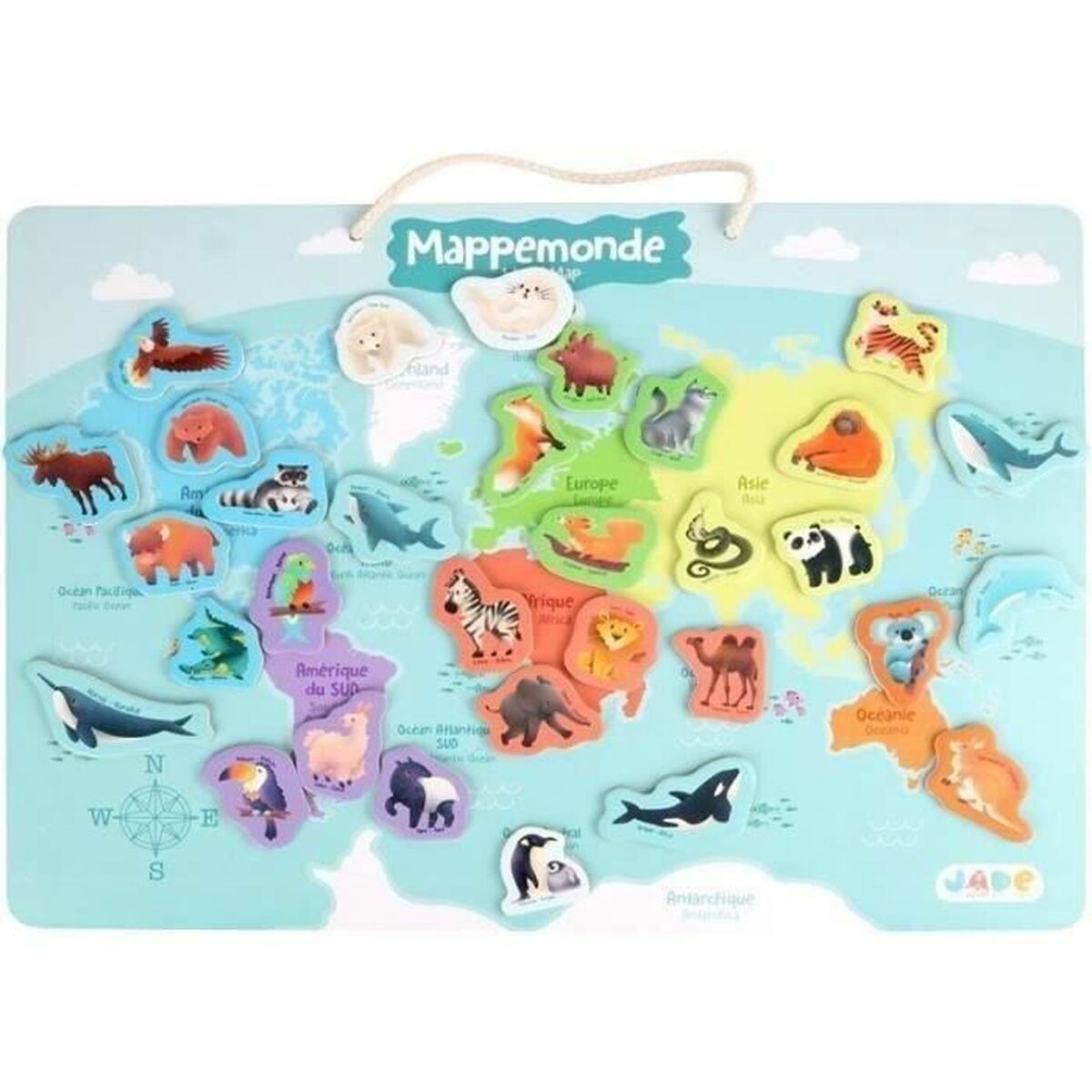 Juego Educativo 40 x 30 cm Multicolor Mapamundi