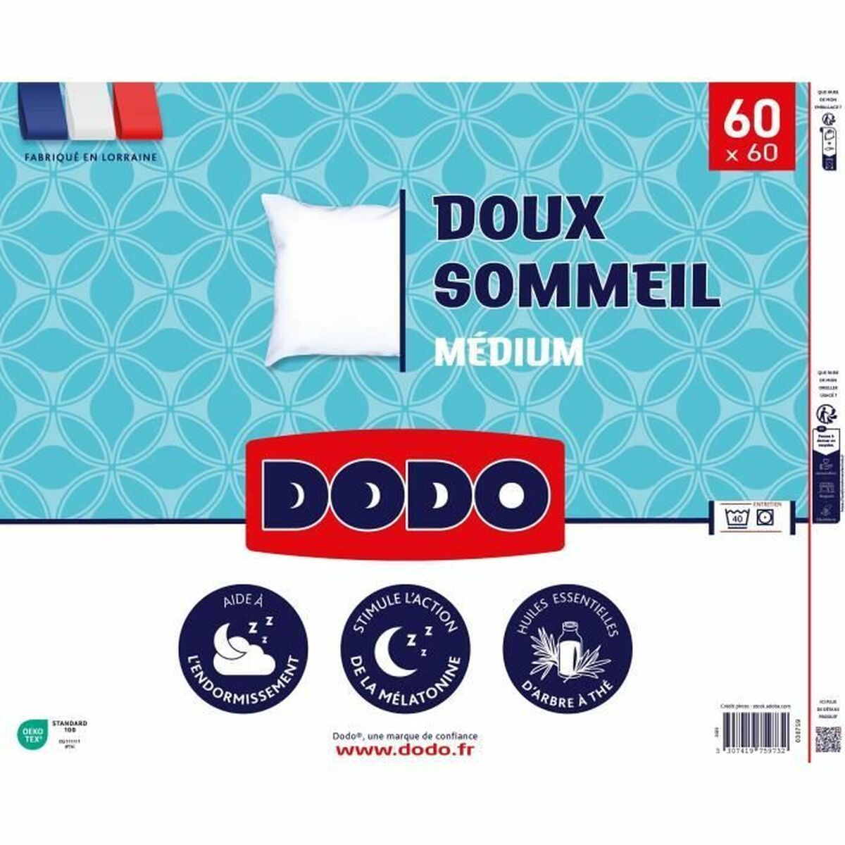 Almohada DODO DOUX SOMMEIL Blanco 60 x 60 cm