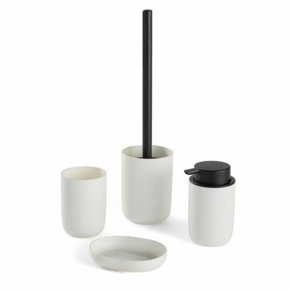 Set de Baño TODAY HOY Blanco Plástico Moderno 4 Piezas (4 Unidades)