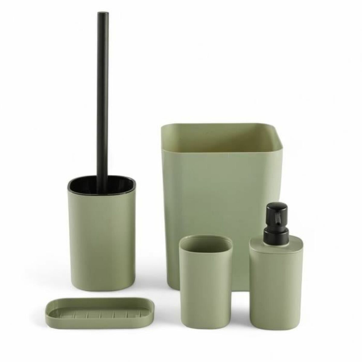 Set de Baño TODAY HOY Verde Plástico Moderno (5 Unidades)