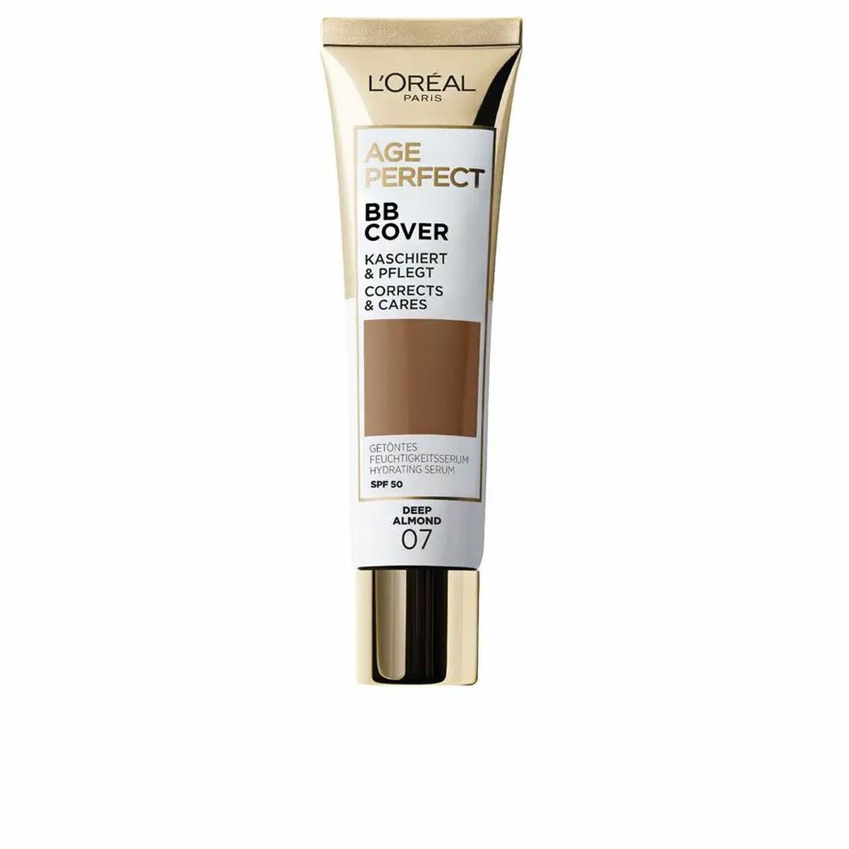 Crema Hidratante con Color L'Oreal Make Up AGE PERFECT BB COVER Nº 07-Deep Almond Spf 50 30 ml
