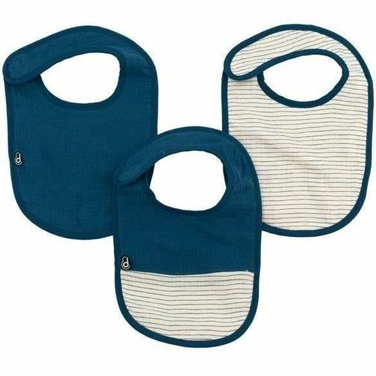Babero Domiva Azul Algodón 3 Piezas (3 Unidades)