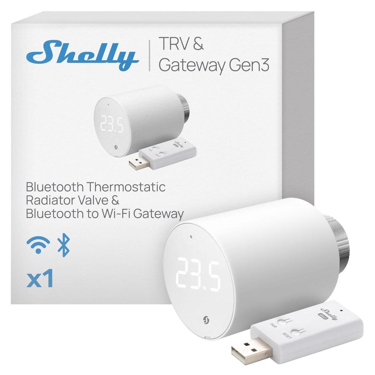 Shelly Cabezal termostático BLU TRV