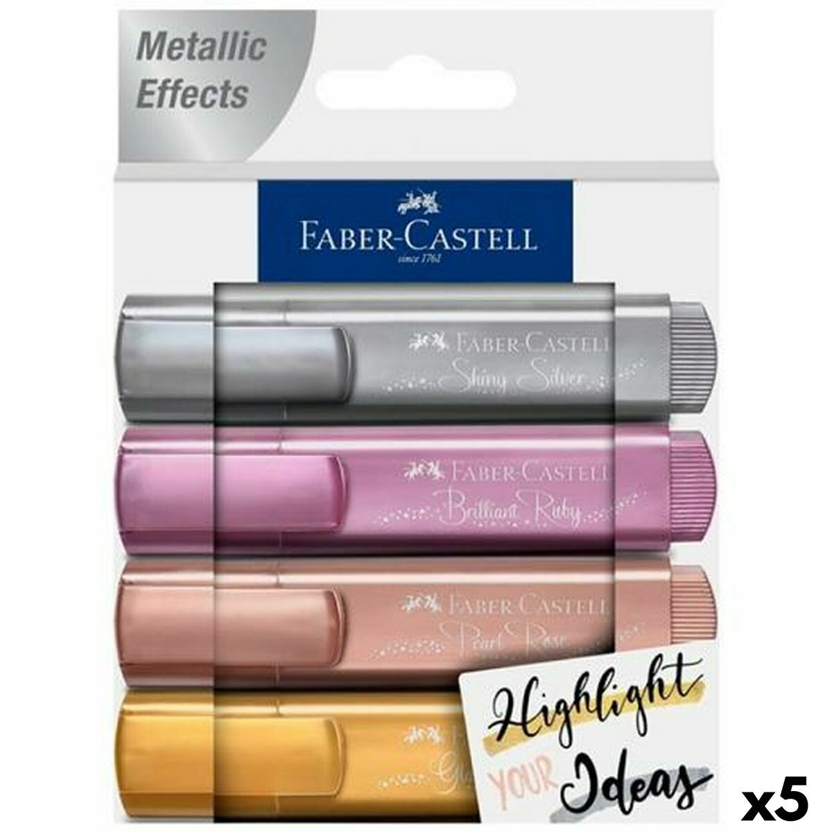 Set de Marcadores Fluorescentes Faber-Castell TEXTLINER 4 Piezas (5 Unidades)