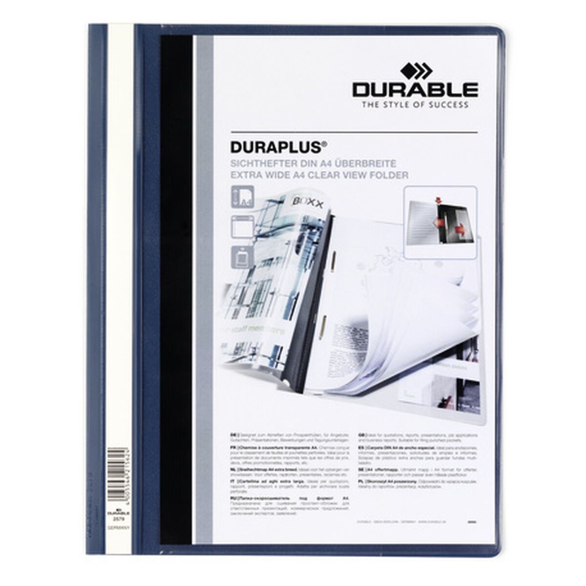 Dosier Durable DURAPLUS Transparente Azul oscuro A4 (25 Unidades)