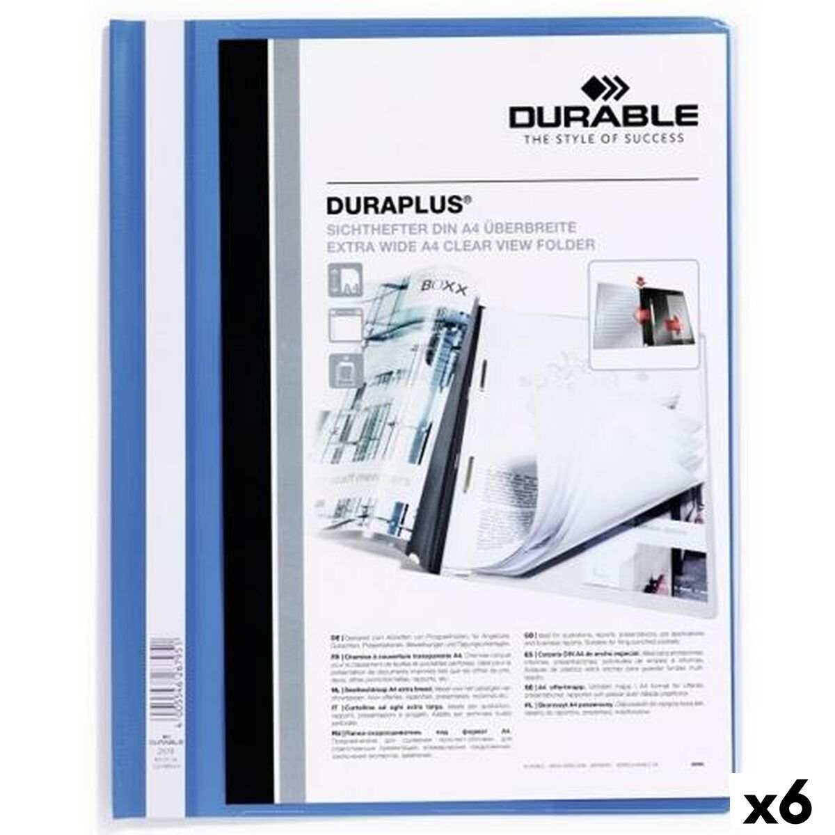 Carpeta Durable DURAPLUS Azul Transparente A4 25 Piezas (6 Unidades)