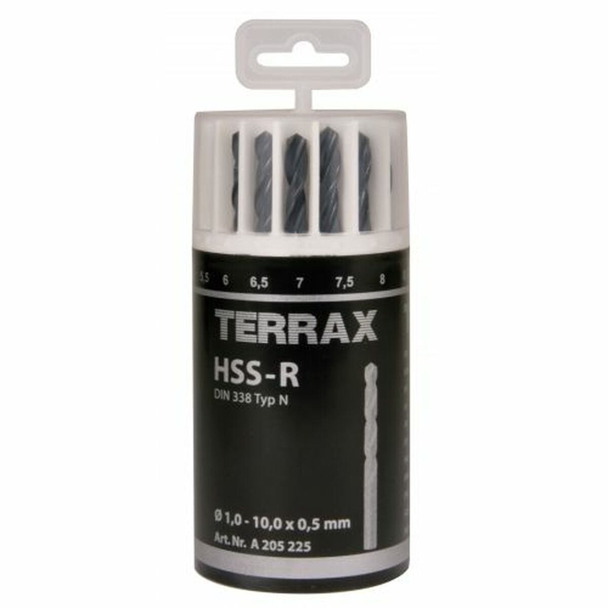 Set de brocas TERRAX Estuche DIN 338 19 piezas (10 Unidades)