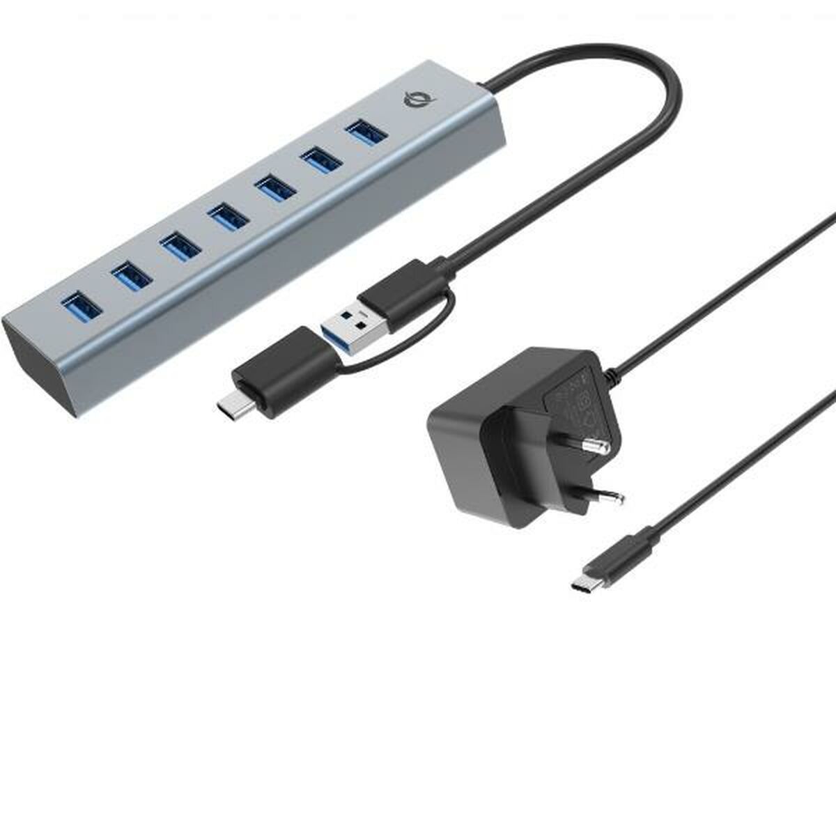 Hub USB Conceptronic HUBBIES21GP Plateado