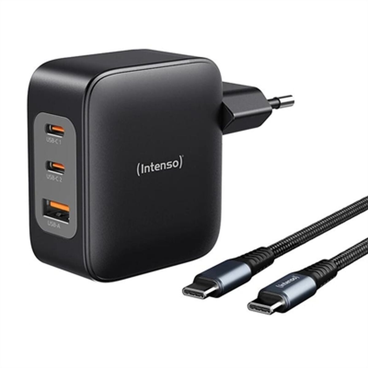 Cargador de Pared INTENSO GaN W100ACC Negro 100 W