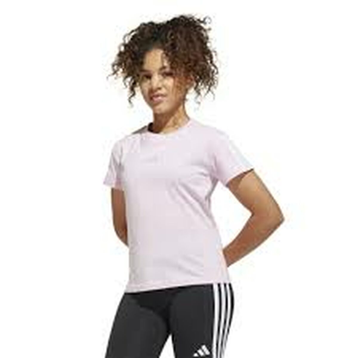 Camiseta de Manga Corta Infantil Adidas JG 3S TEE 160 JF3678 Rosa