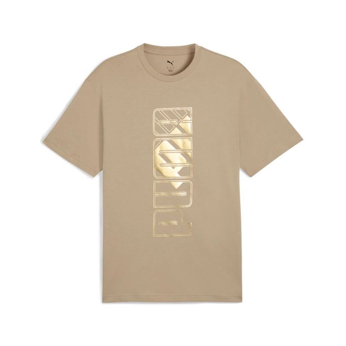 Camiseta de Manga Corta Hombre Puma Maximal Metallic Relaxed Marrón claro