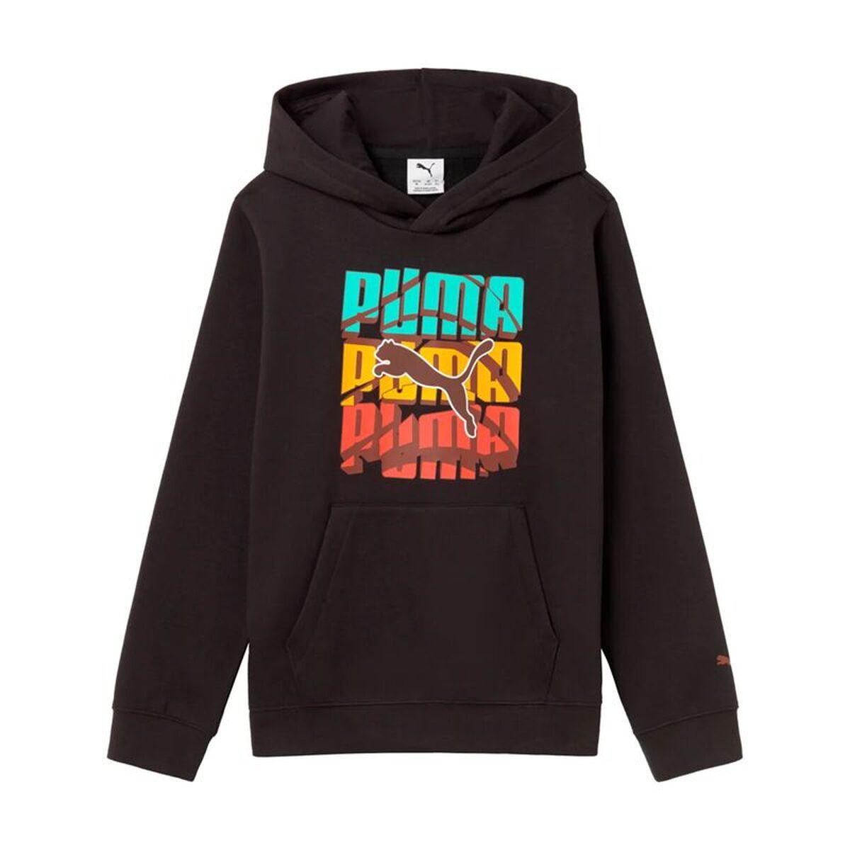 Sudadera con Capucha Niño Puma Graphic Logo Colour Negro