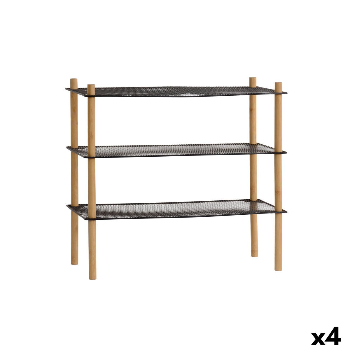 Estantería MobleKit Metal Bambú 63 x 26 x 57 cm (4 Unidades)