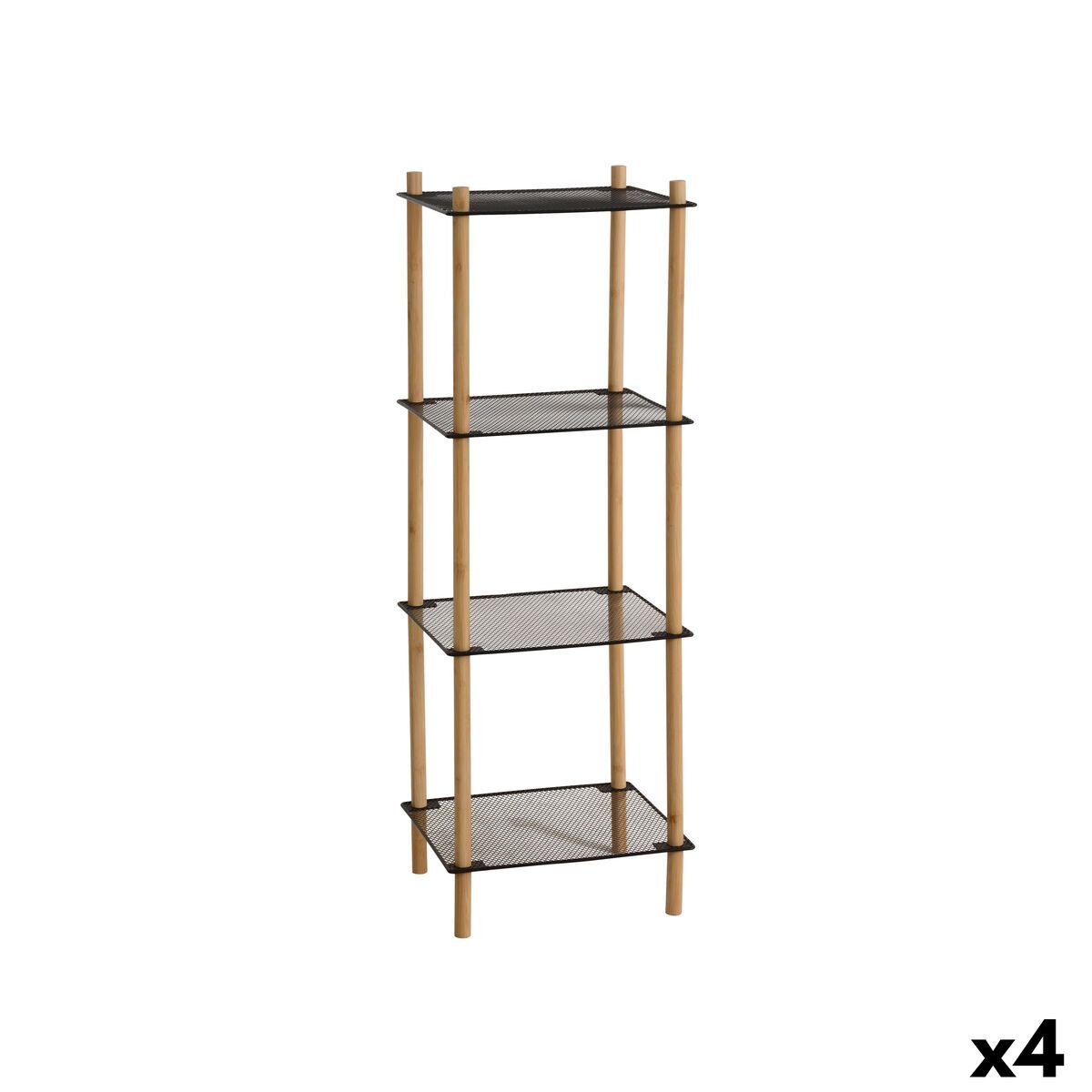 Estantería MobleKit Metal Bambú 35 x 30 x 100 cm (4 Unidades)