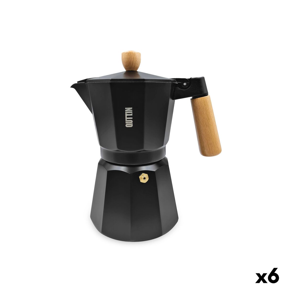 Cafetera Italiana Quttin Aluminio 0,3 L (6 Unidades)