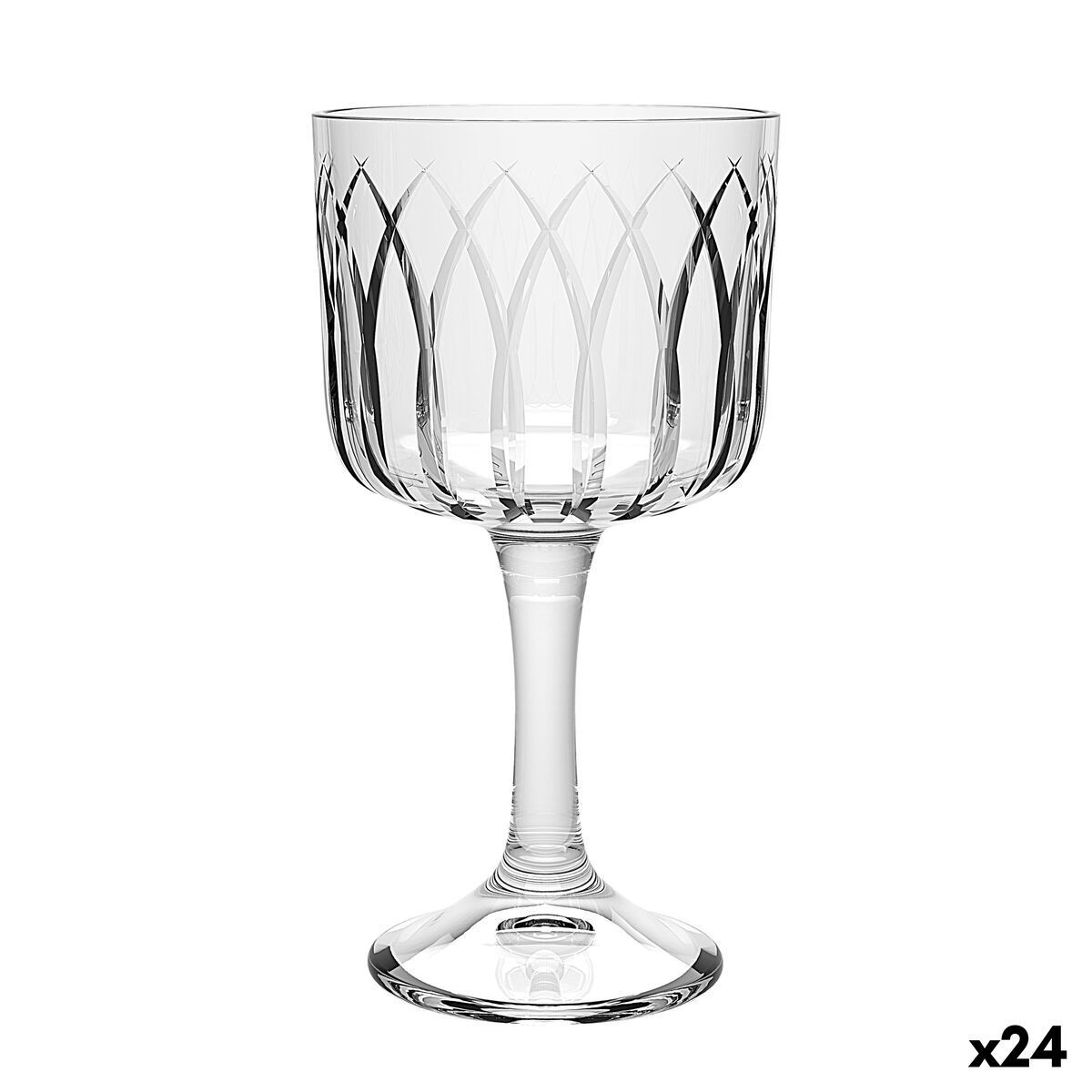 Copa La Mediterránea Phasai seu Transparente Vidrio 500 ml (24 Unidades)