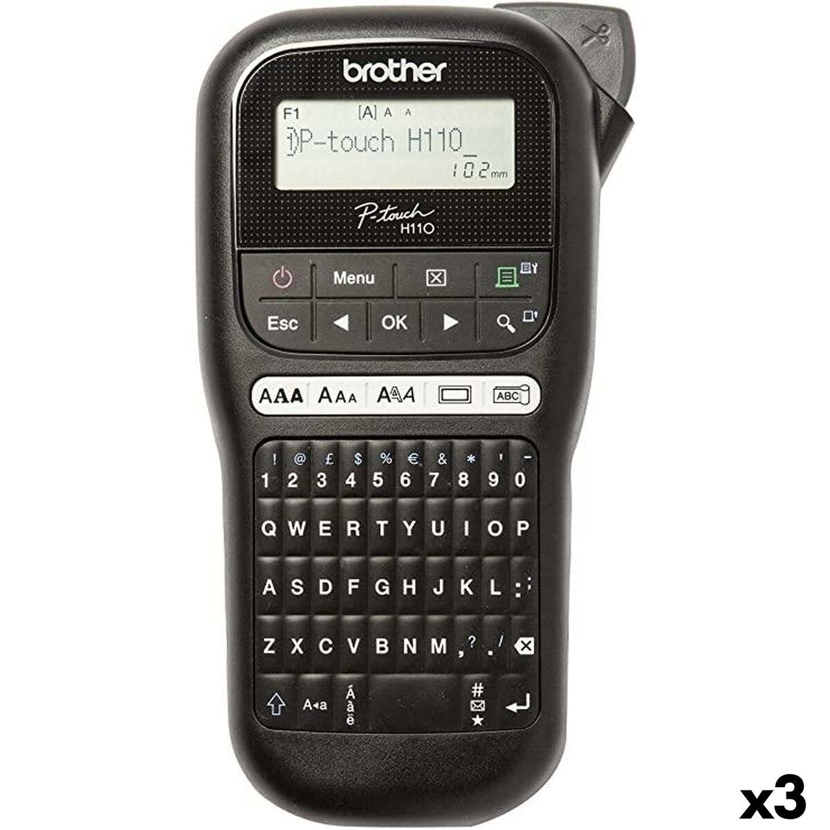 Rotuladora Eléctrica Brother PT-H110 Negro (3 Unidades)