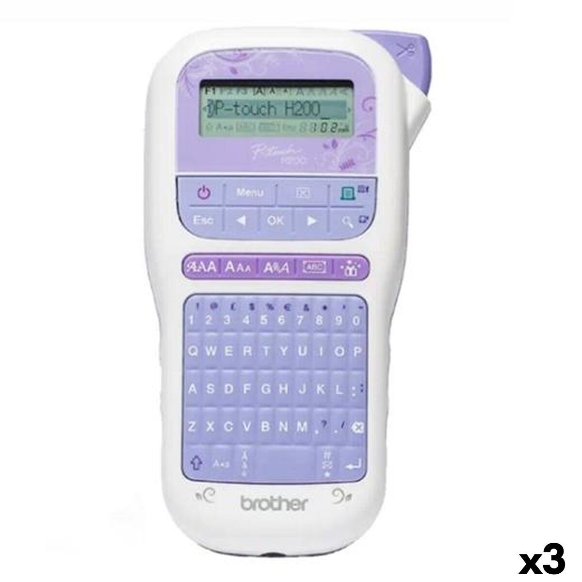 Rotuladora Eléctrica Brother PT-H200 Blanco (3 Unidades)