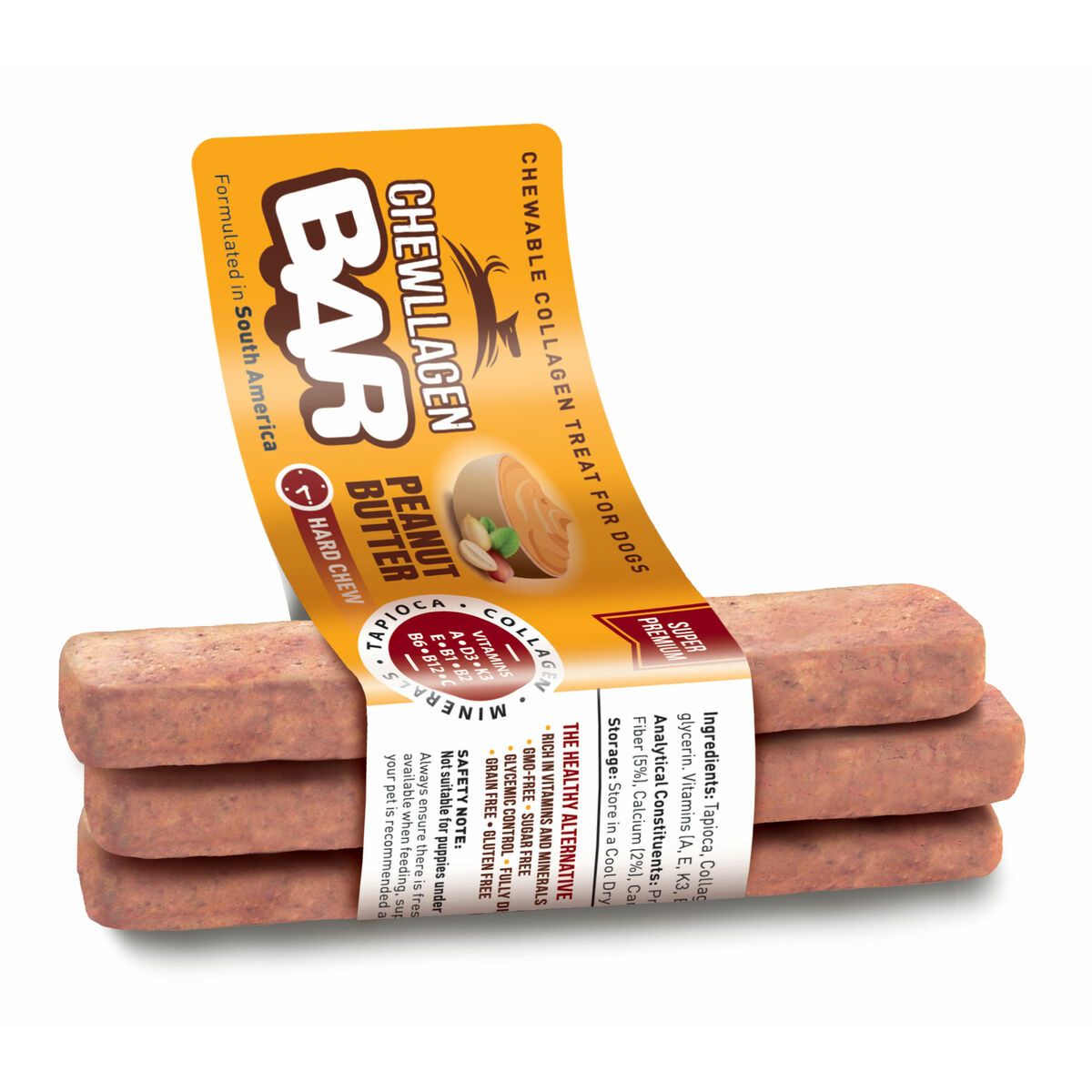 Snack para Perros Chewllagen Manteca de cacahuete 72 Piezas