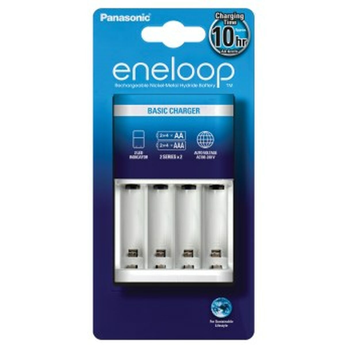 Cargador de Pilas Panasonic BQ-CC51E Baterías x 4