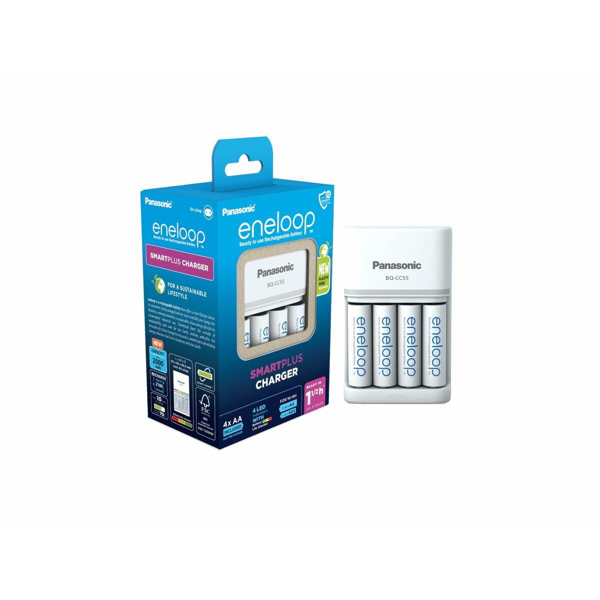 Cargador de Batería Panasonic K-KJ55MCD40E Baterías x 4