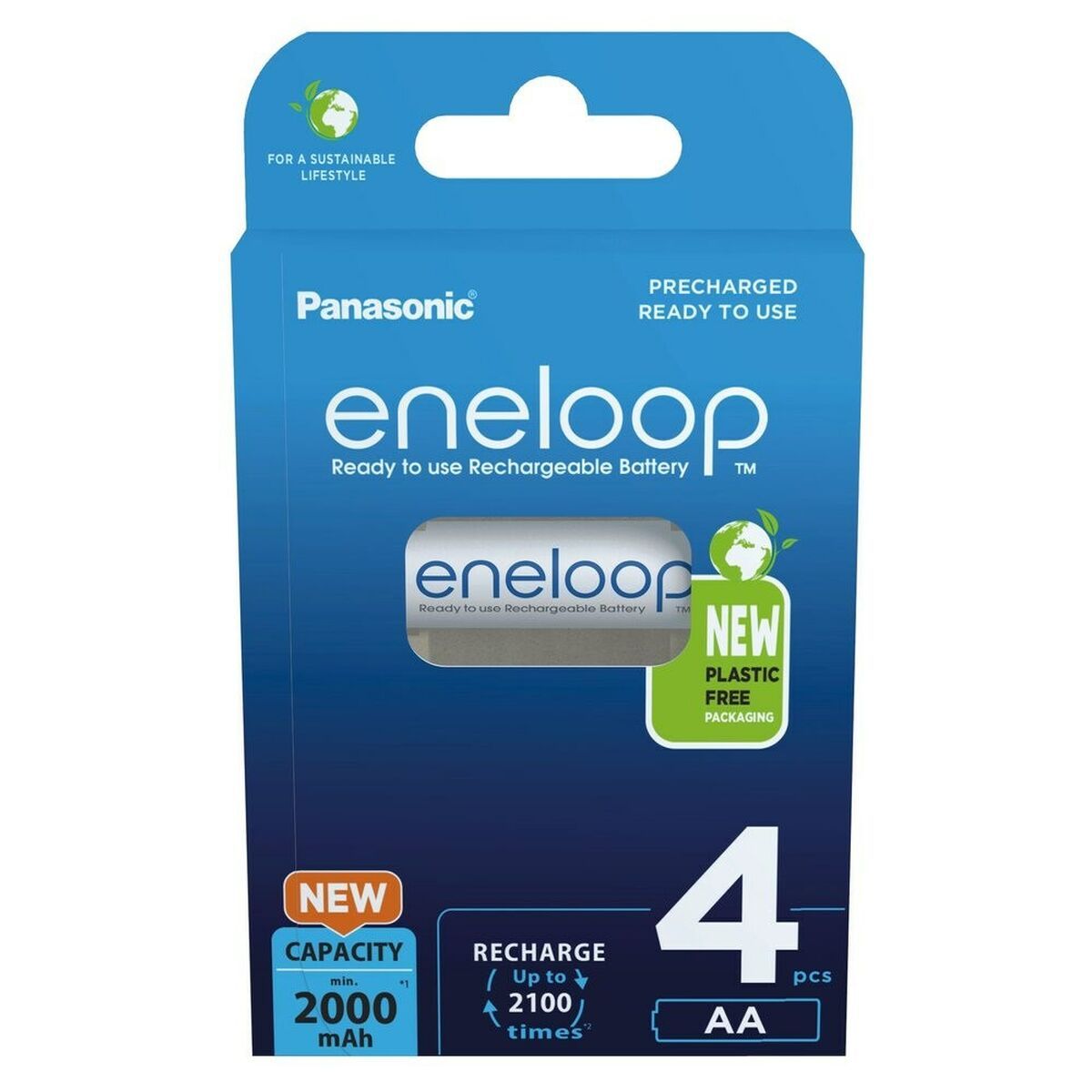 Batería recargable Panasonic BK-3MCDE/4CP 2000 mAh 1,2 V 5 V