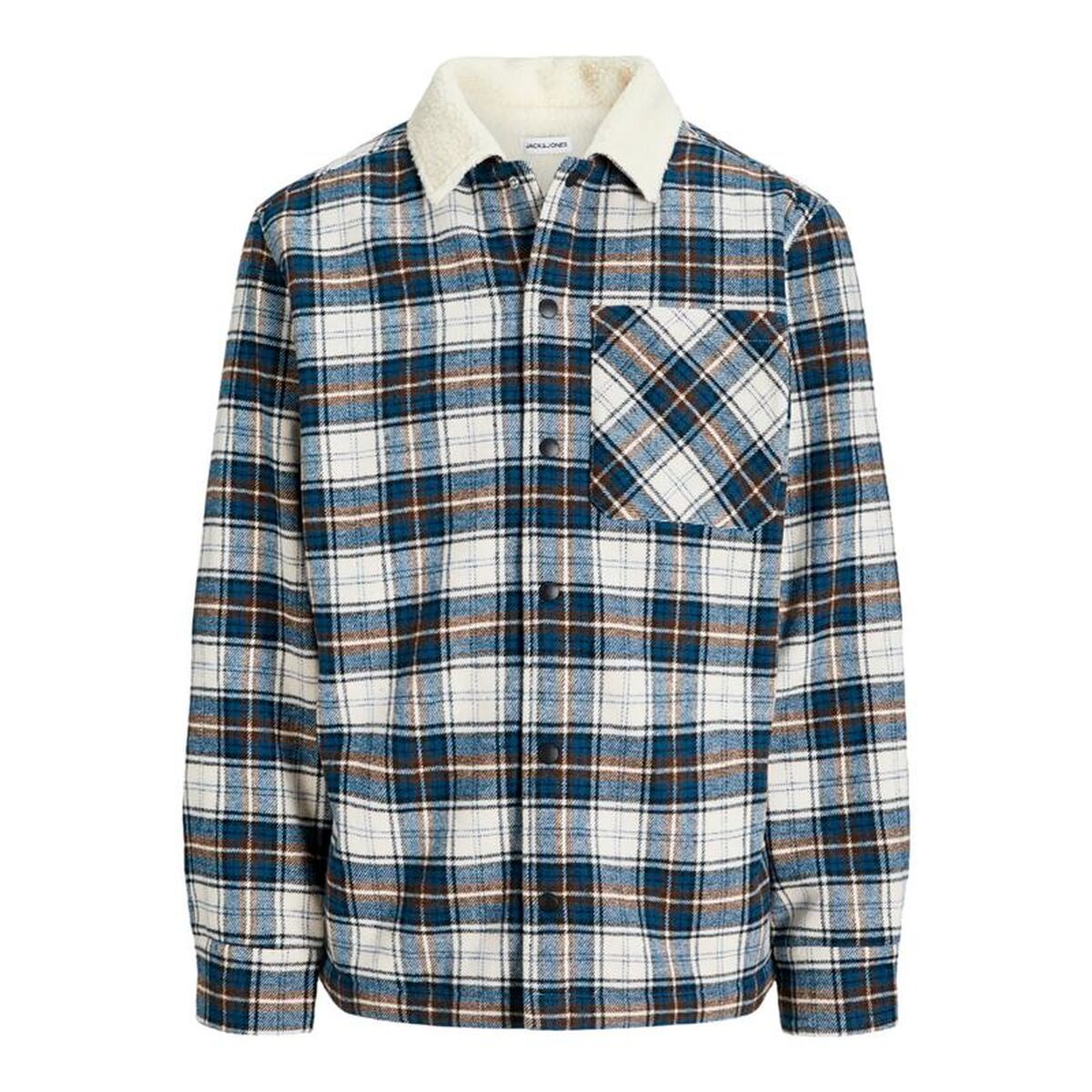 Camisa de Manga Larga Hombre Jack & Jones Jjzac Teddy Overshirt Ls Azul oscuro