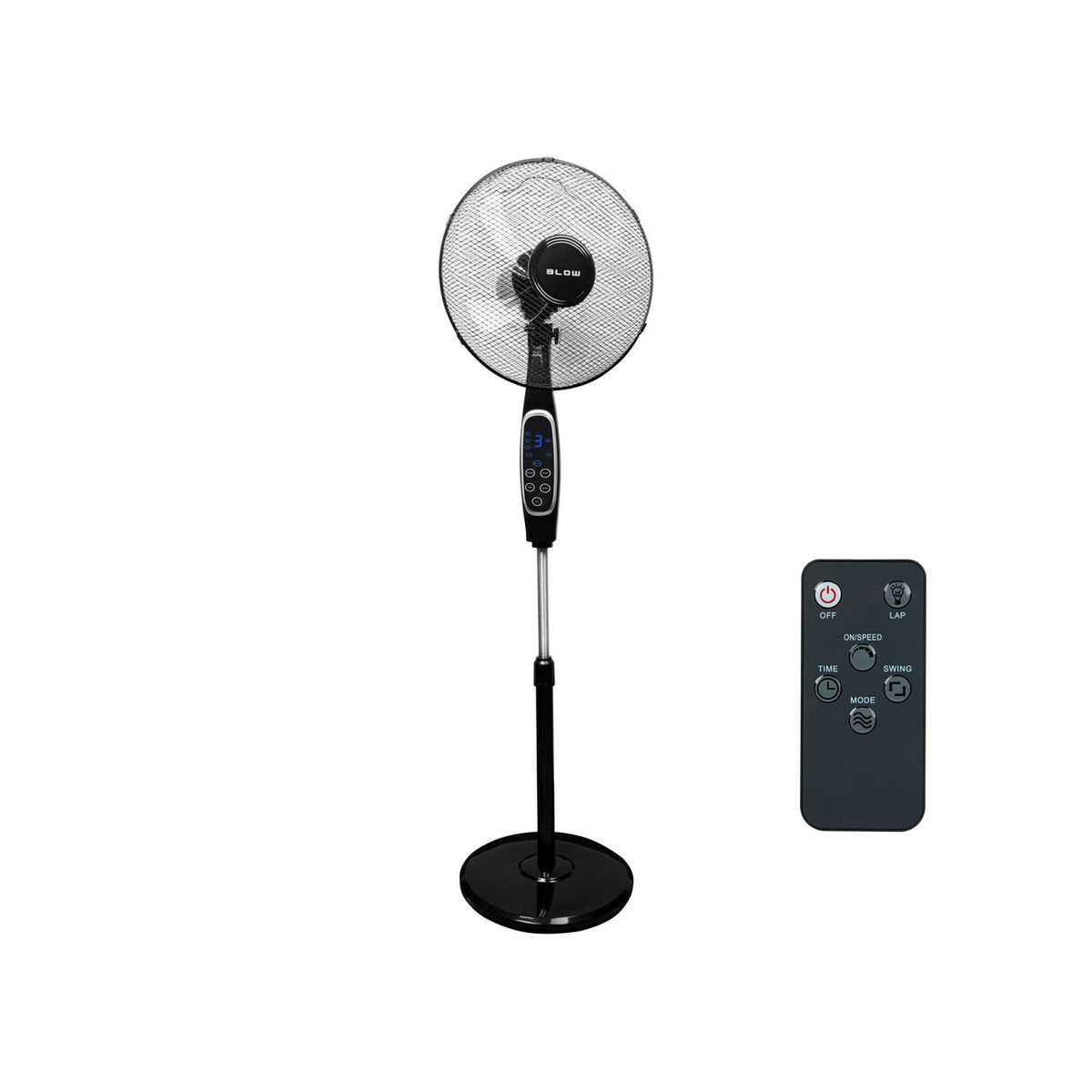 Ventilador de Pie con Mando a Distancia Blow 44-076# Aluminio 60 W