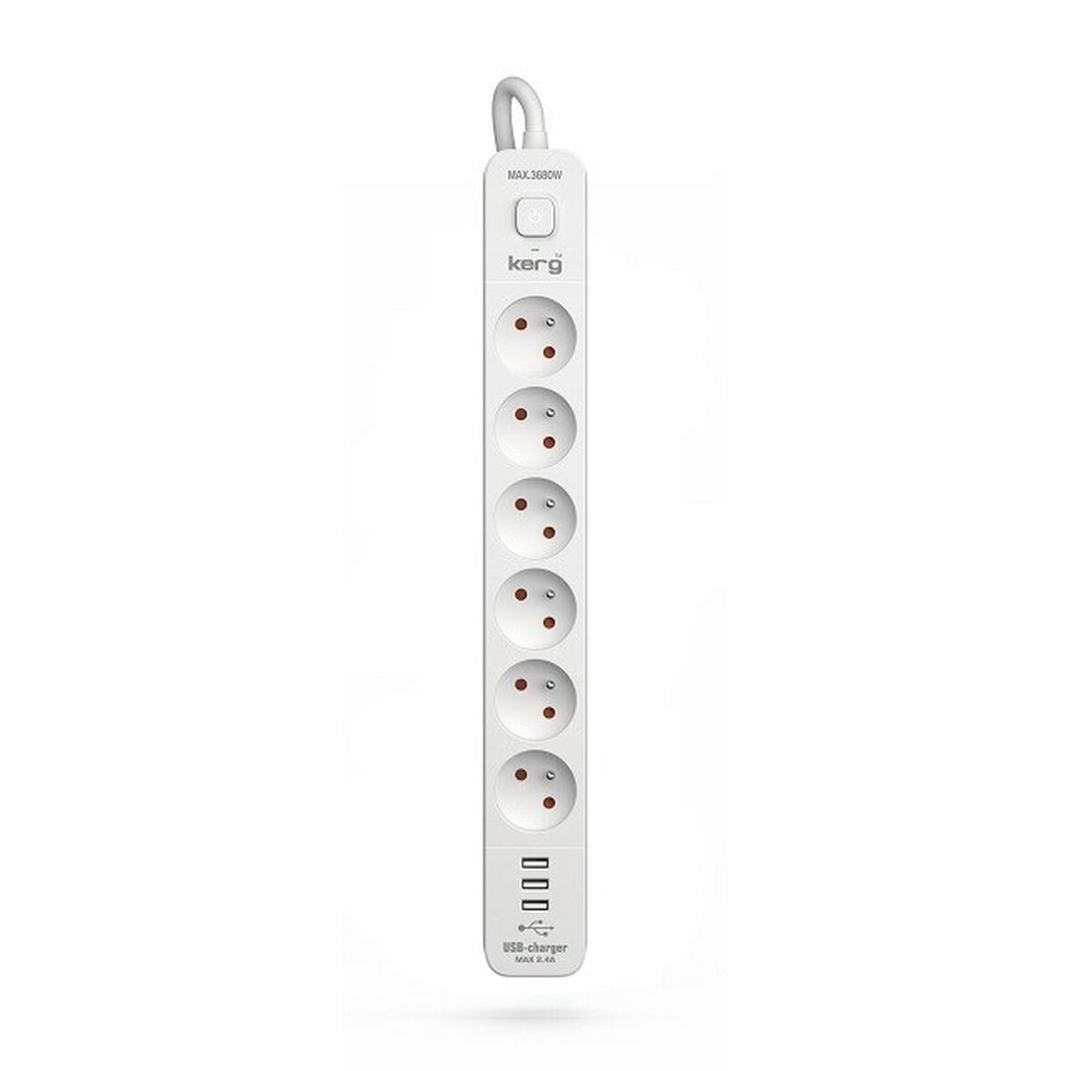 Regleta Enchufes 6 Tomas con Interruptor Kerg M02601 (1,5 m)