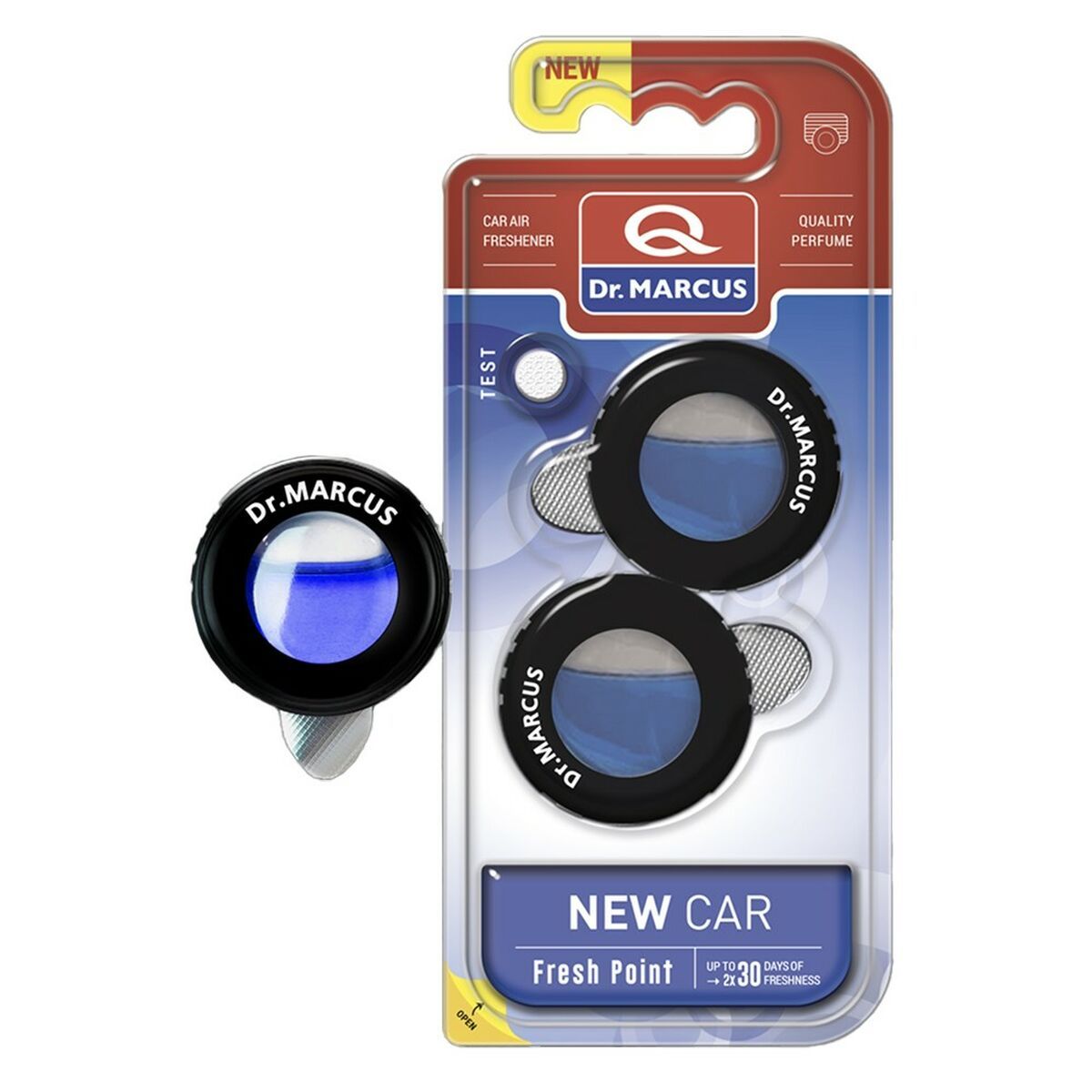 Ambientador para Coche Dr Marcus FRESH POINT NEW CAR Coche Nuevo 2,5 ml Plástico (2 Unidades)