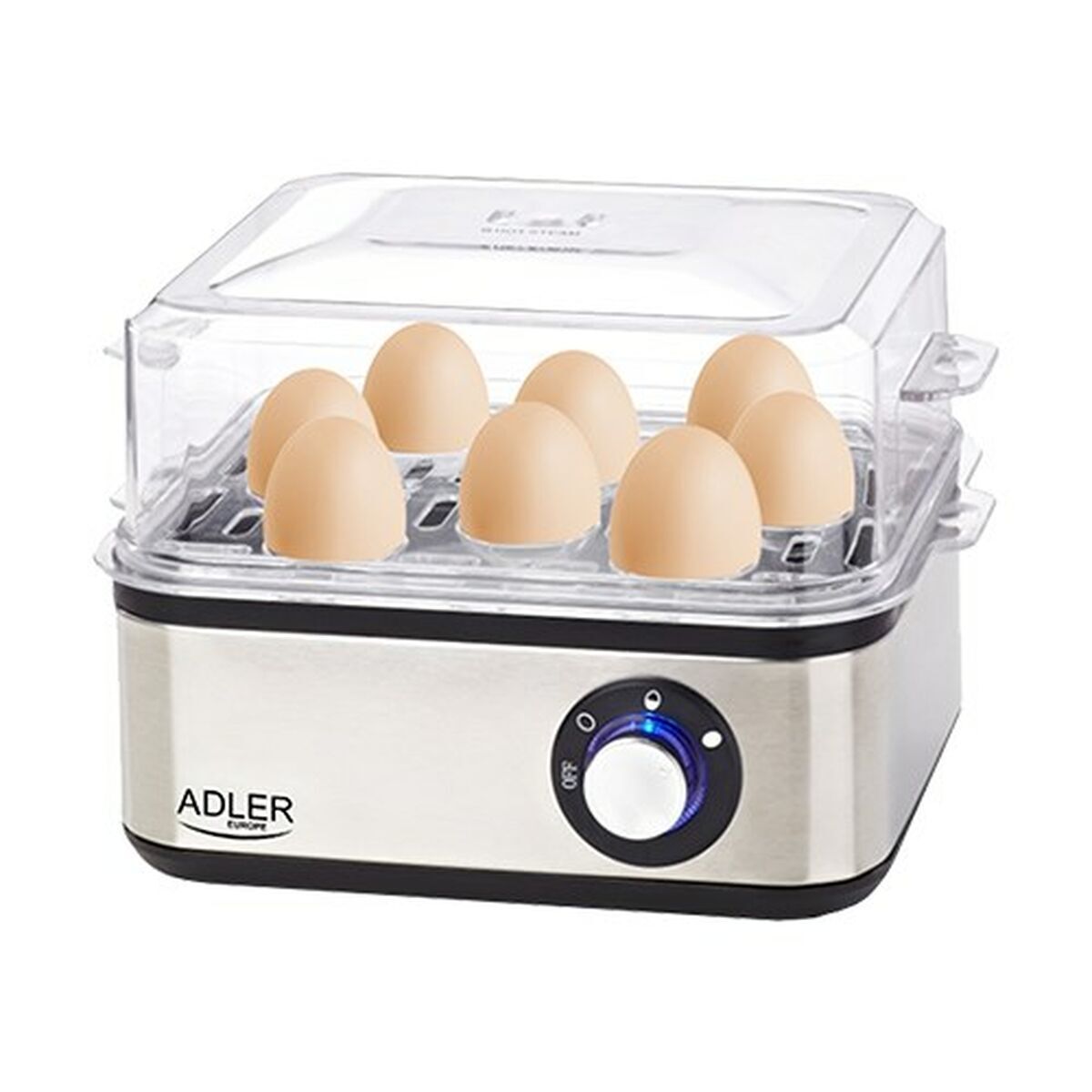 Hervidor de huevos Adler AD 4486 Negro Plateado