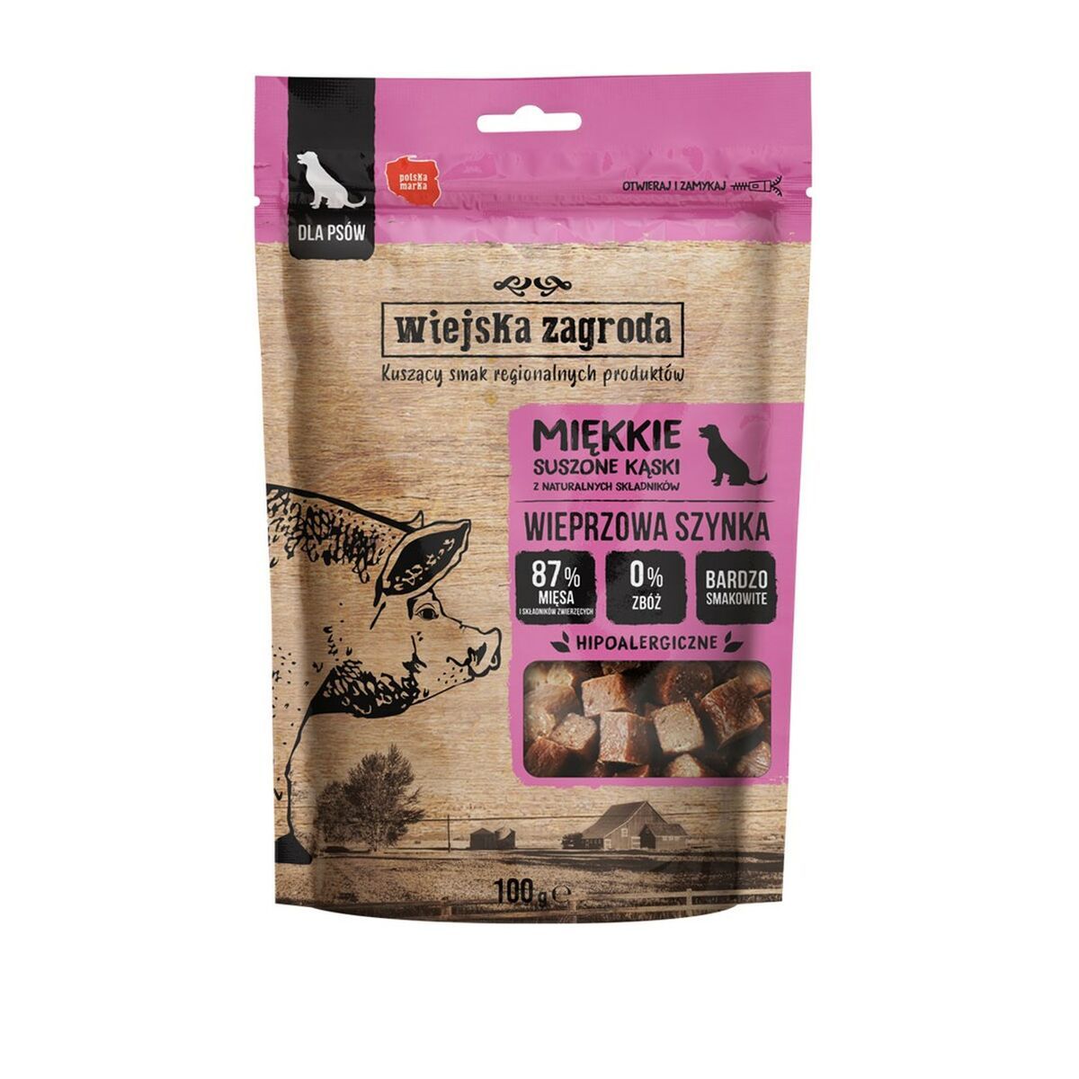 Snack para Perros WIEJSKA ZAGRODA Cerdo 100 g
