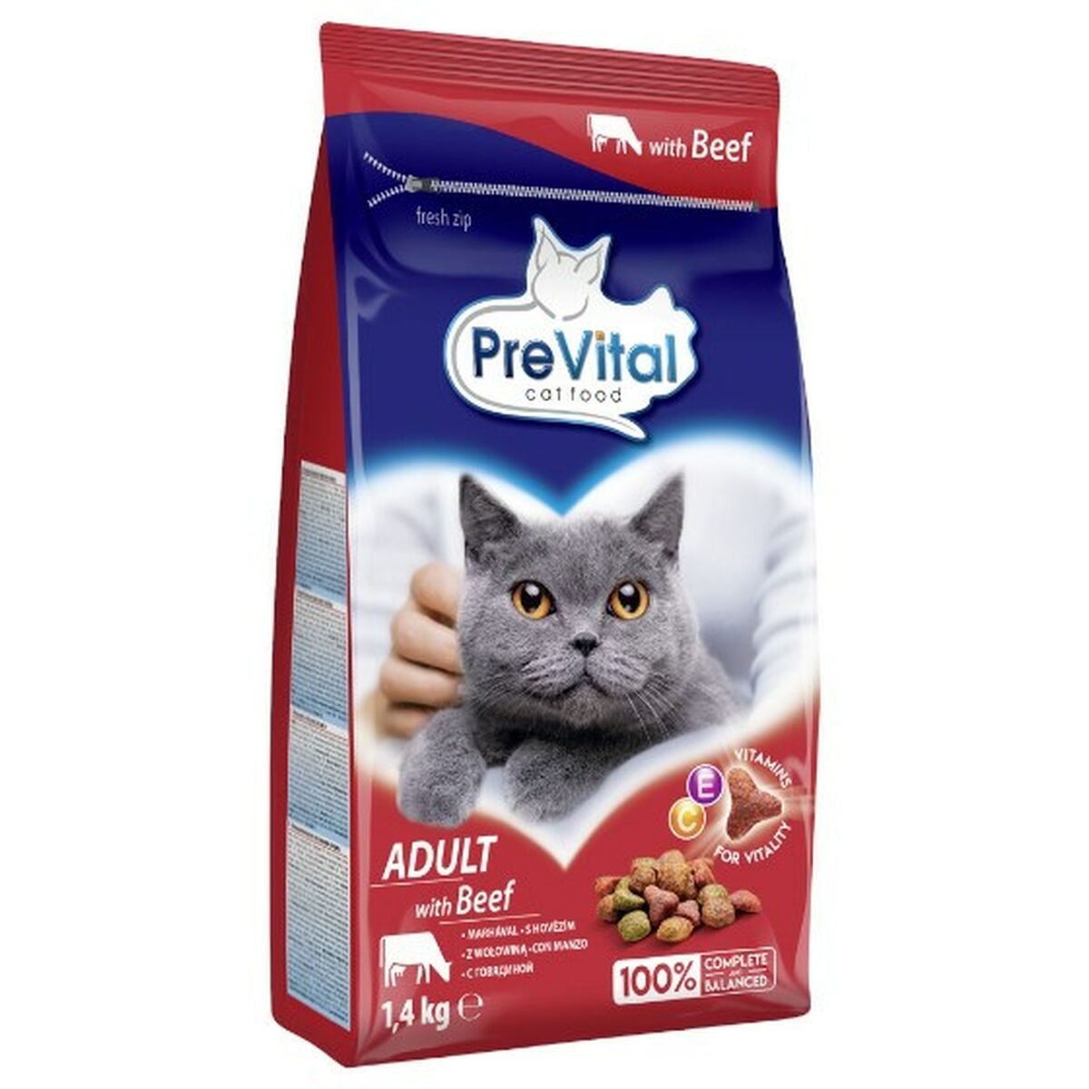 Pienso Prevital Carne de vacuno 1,4 Kg