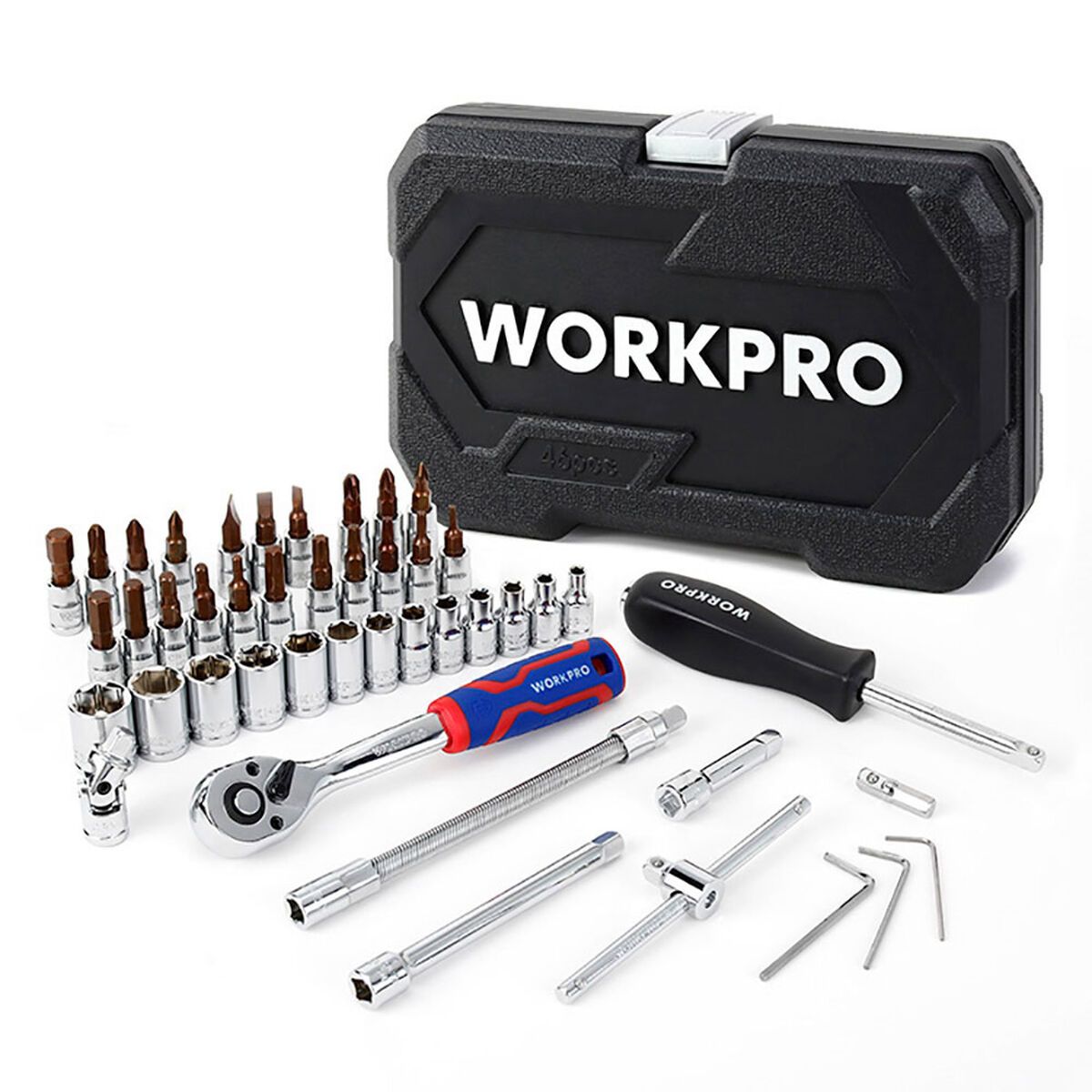 Juego de llaves de vaso Workpro 1/4" 46 Piezas