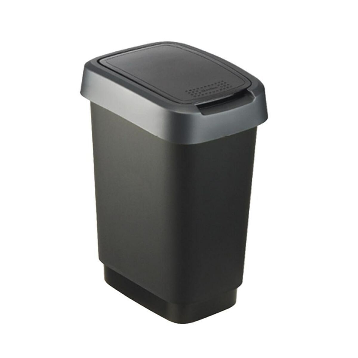 Cubo de basura Rotho Twist Silver Plateado Plástico 10 L