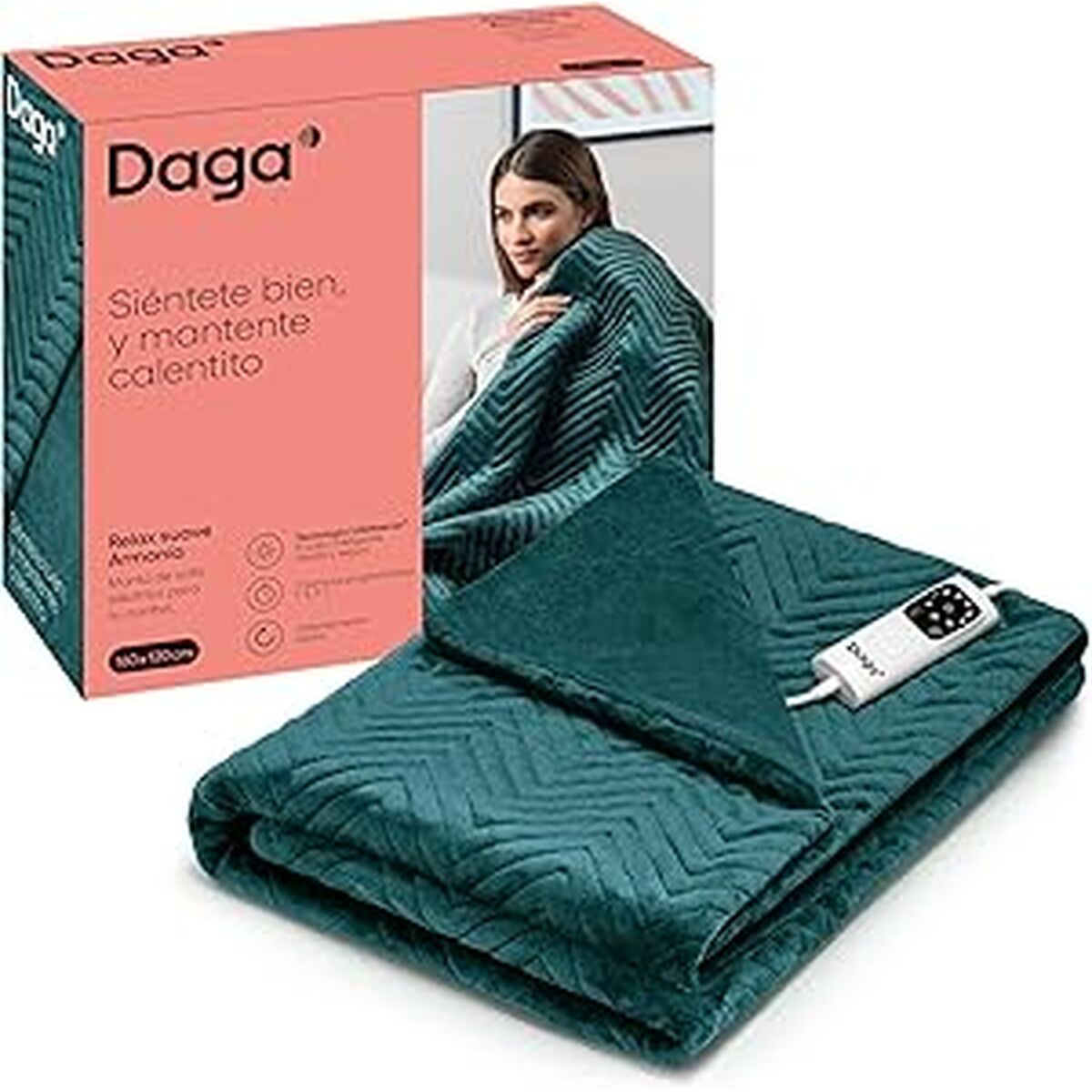 Manta Eléctrica Daga RELAX 160 x 120 cm Verde 100 % poliéster