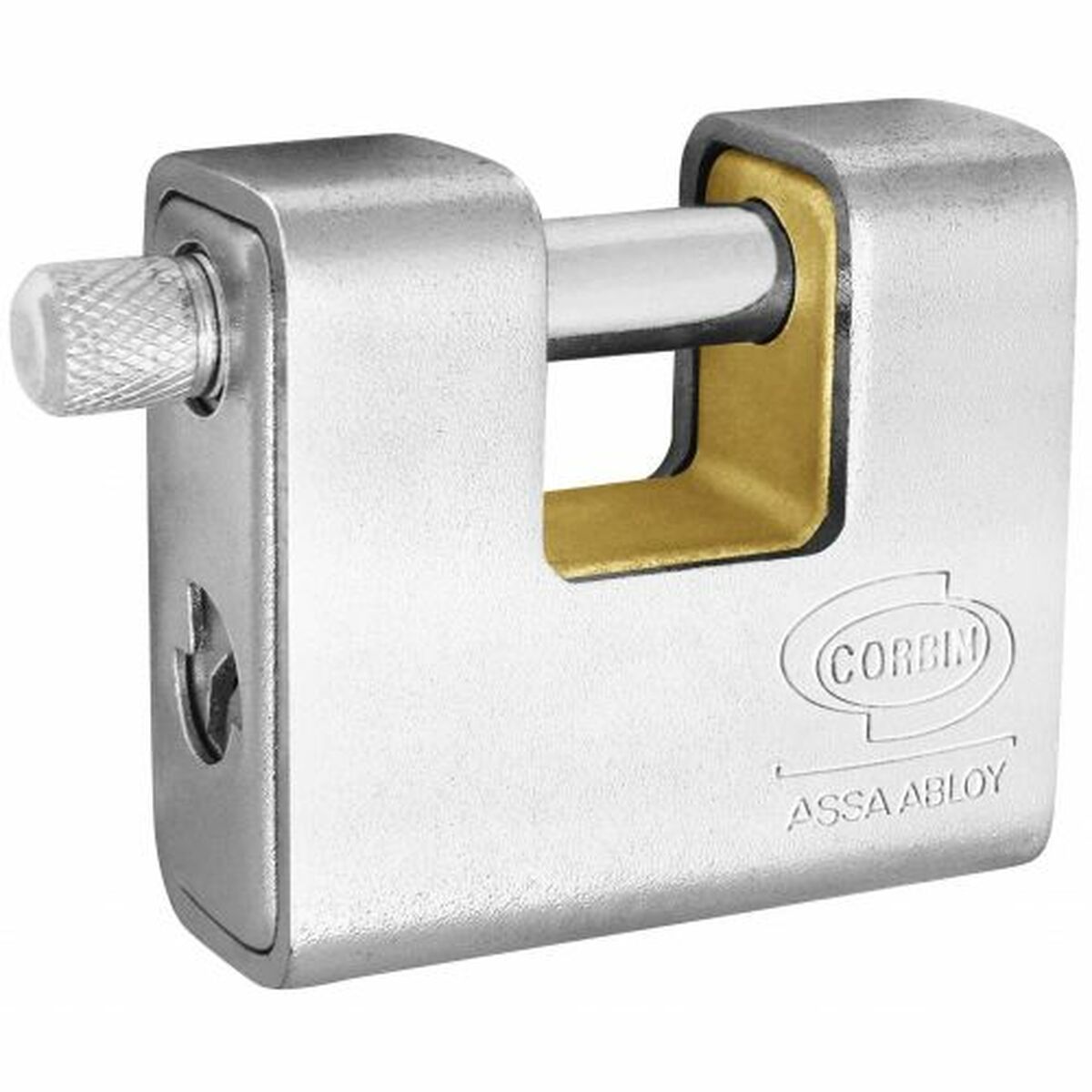 Candado de llave CORBIN Rectangular Latón Acero Blindado