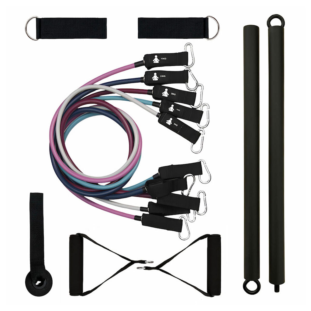 Set de Bandas de Resistencia con Accesorios y Guía de Ejercicios Fitpaddy