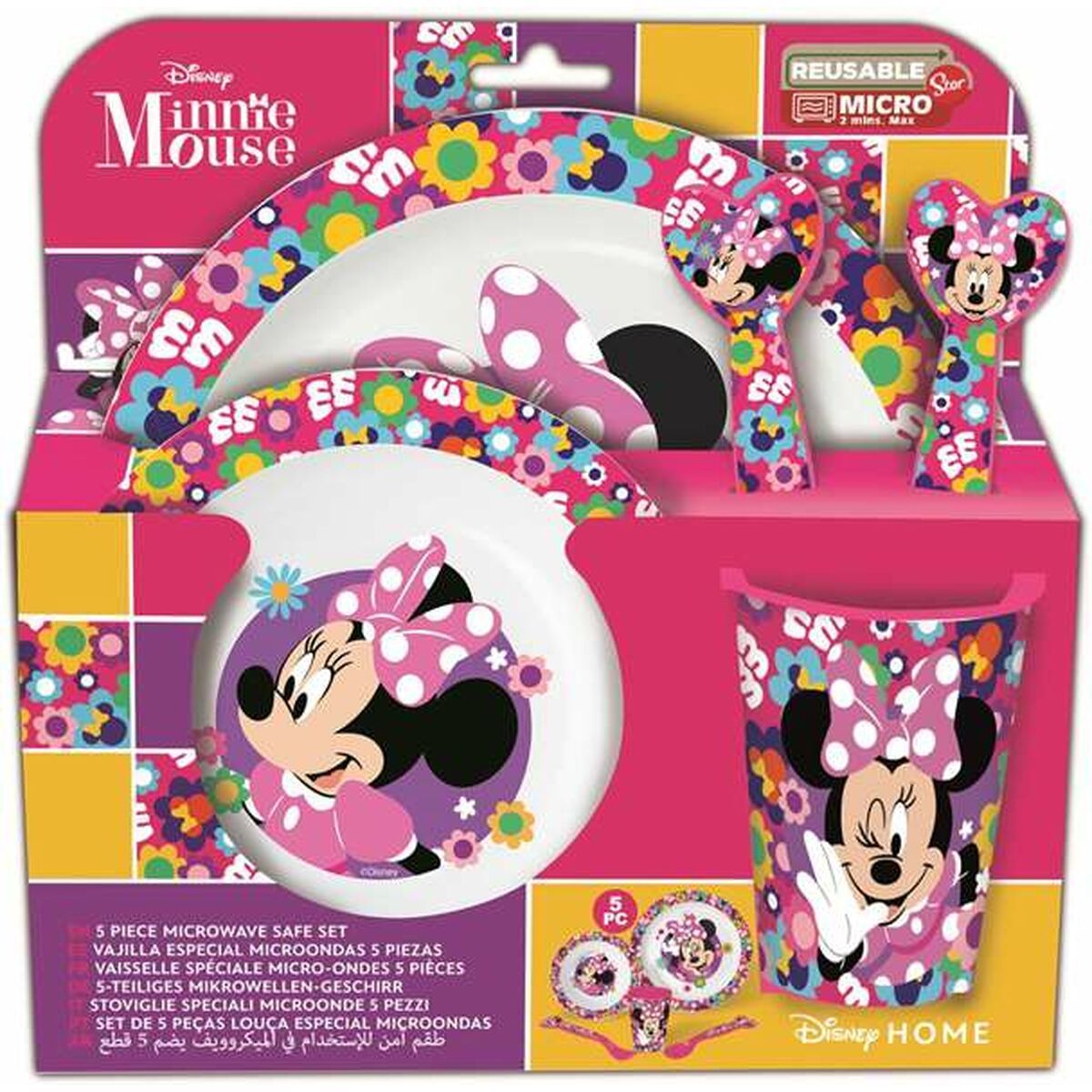 Set de vajilla infantil Minnie Mouse Minnie Bold Florals 5 Piezas