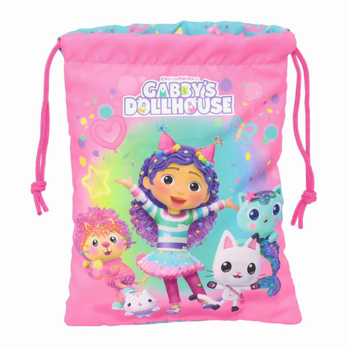 Bolsito de Merienda Gabby's Dollhouse Confetti Rosa Turquesa