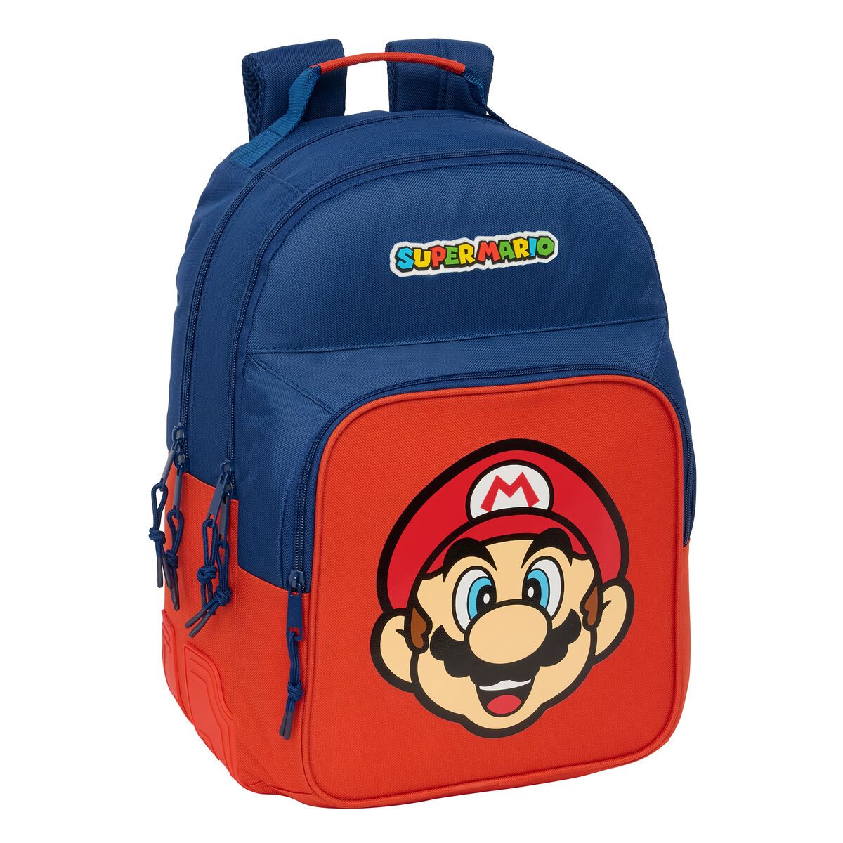 Mochila Escolar Super Mario Mamma mia Rojo Azul marino 32 x 42 x 15 cm
