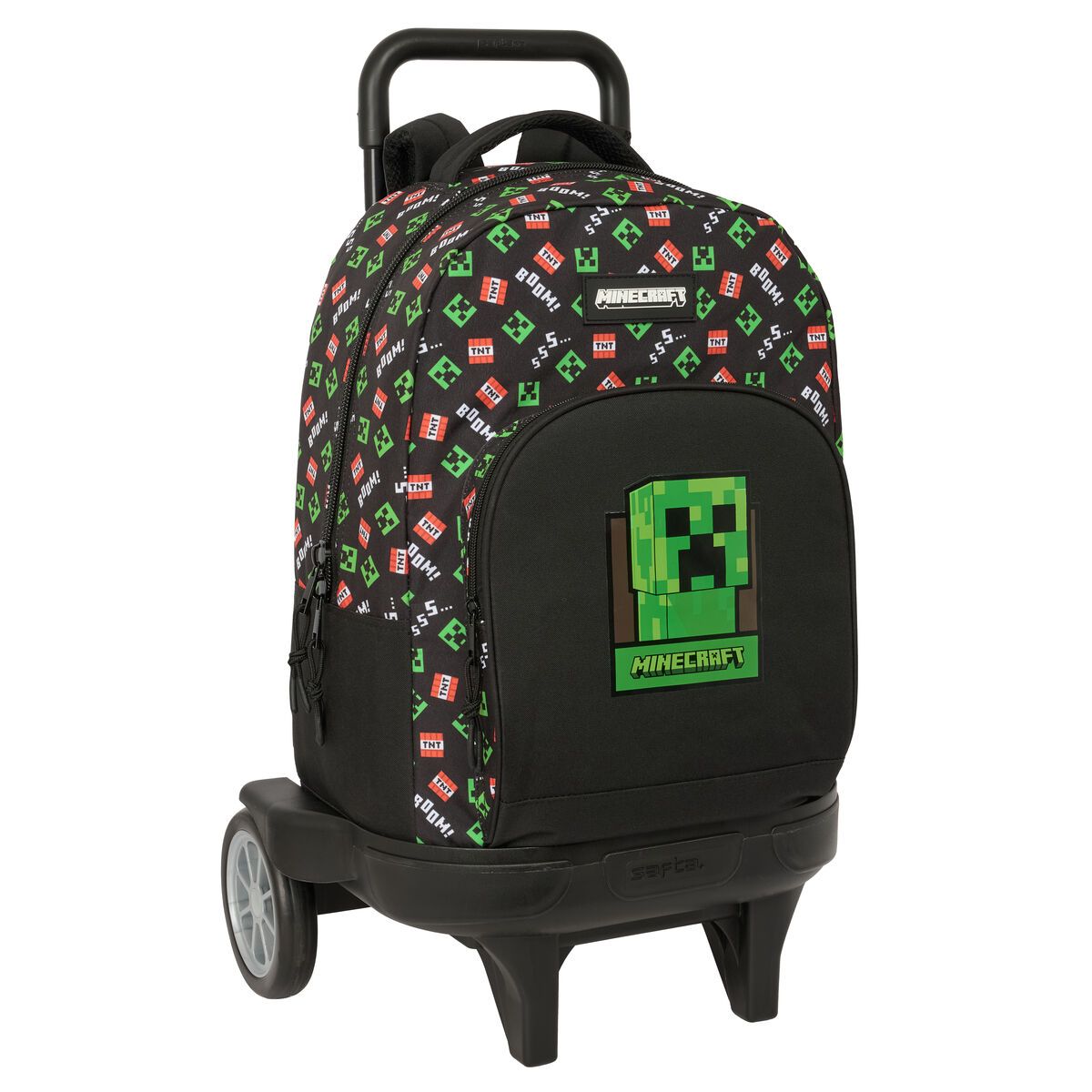 Mochila Escolar con Ruedas Minecraft Negro 33 x 45 x 22 cm
