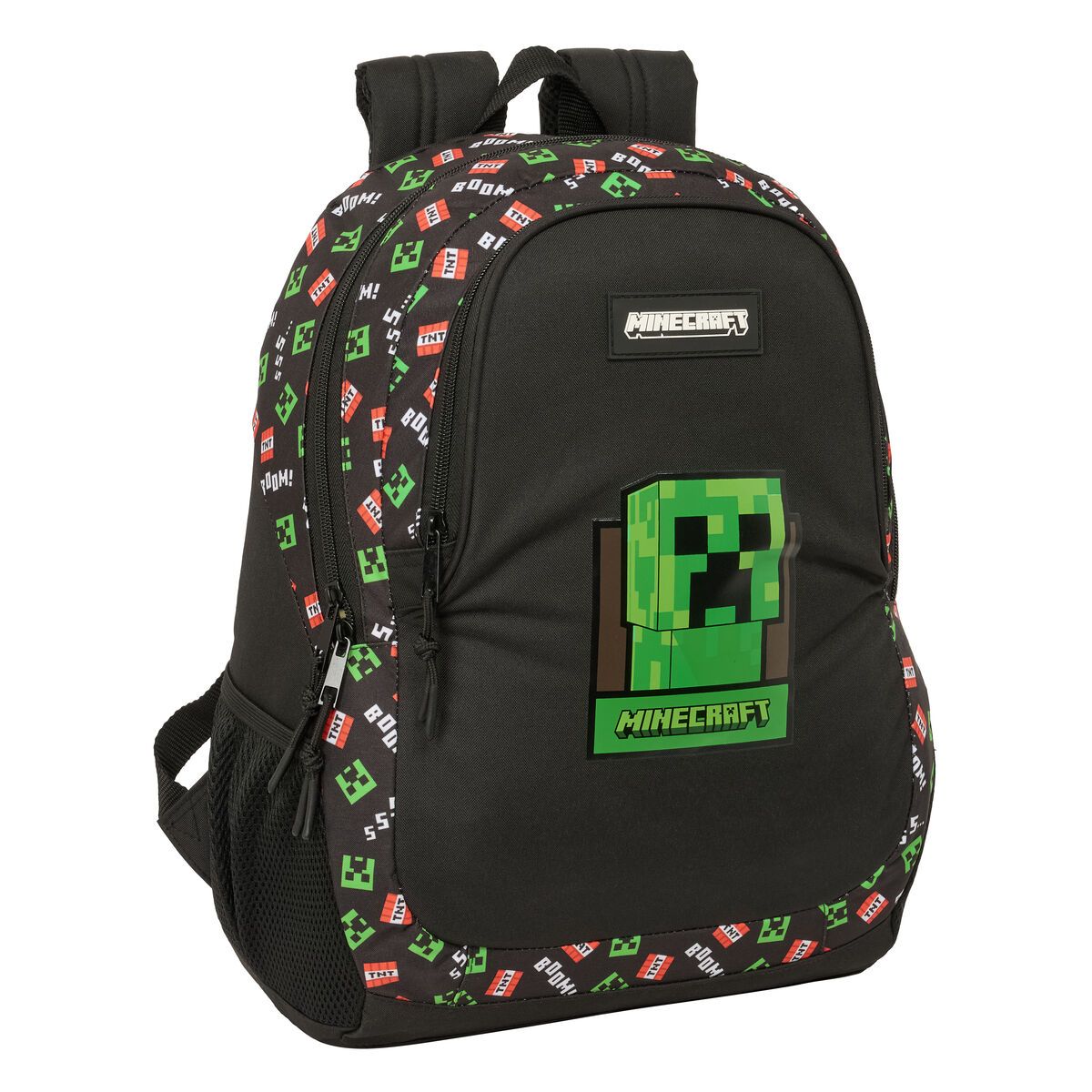 Mochila Escolar Minecraft Negro 32 x 44 x 16 cm
