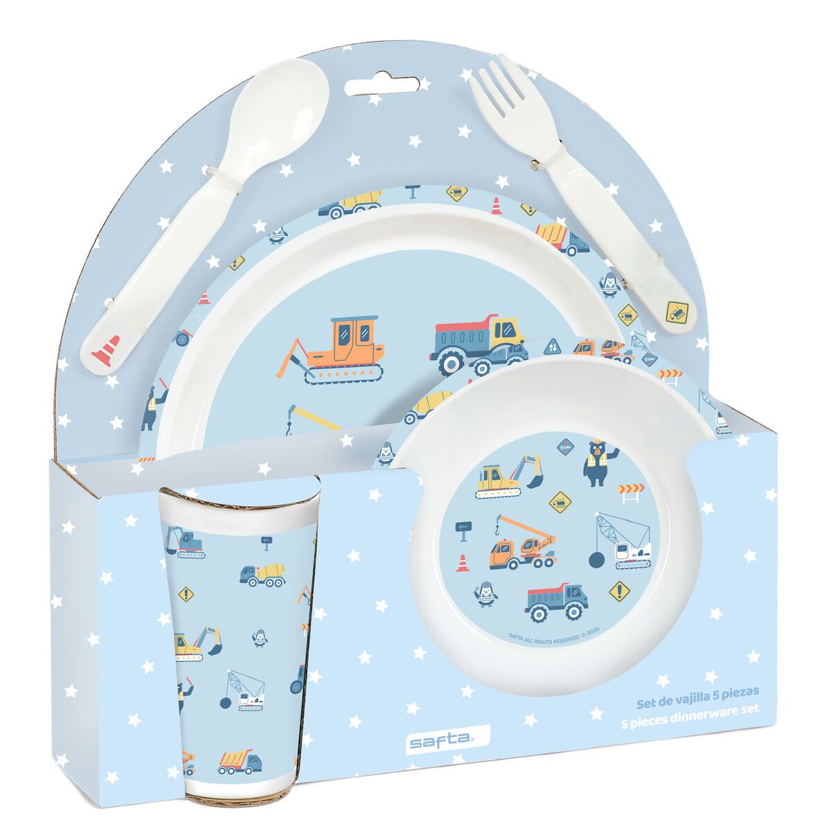 Set de Menaje Infantil Safta Gruas PVC