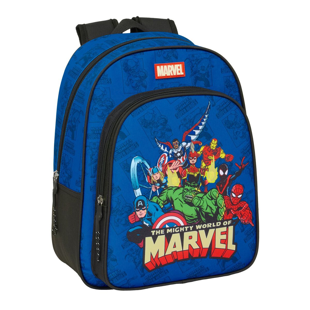 Mochila Escolar The Avengers Azul Negro 27 x 33 x 10 cm