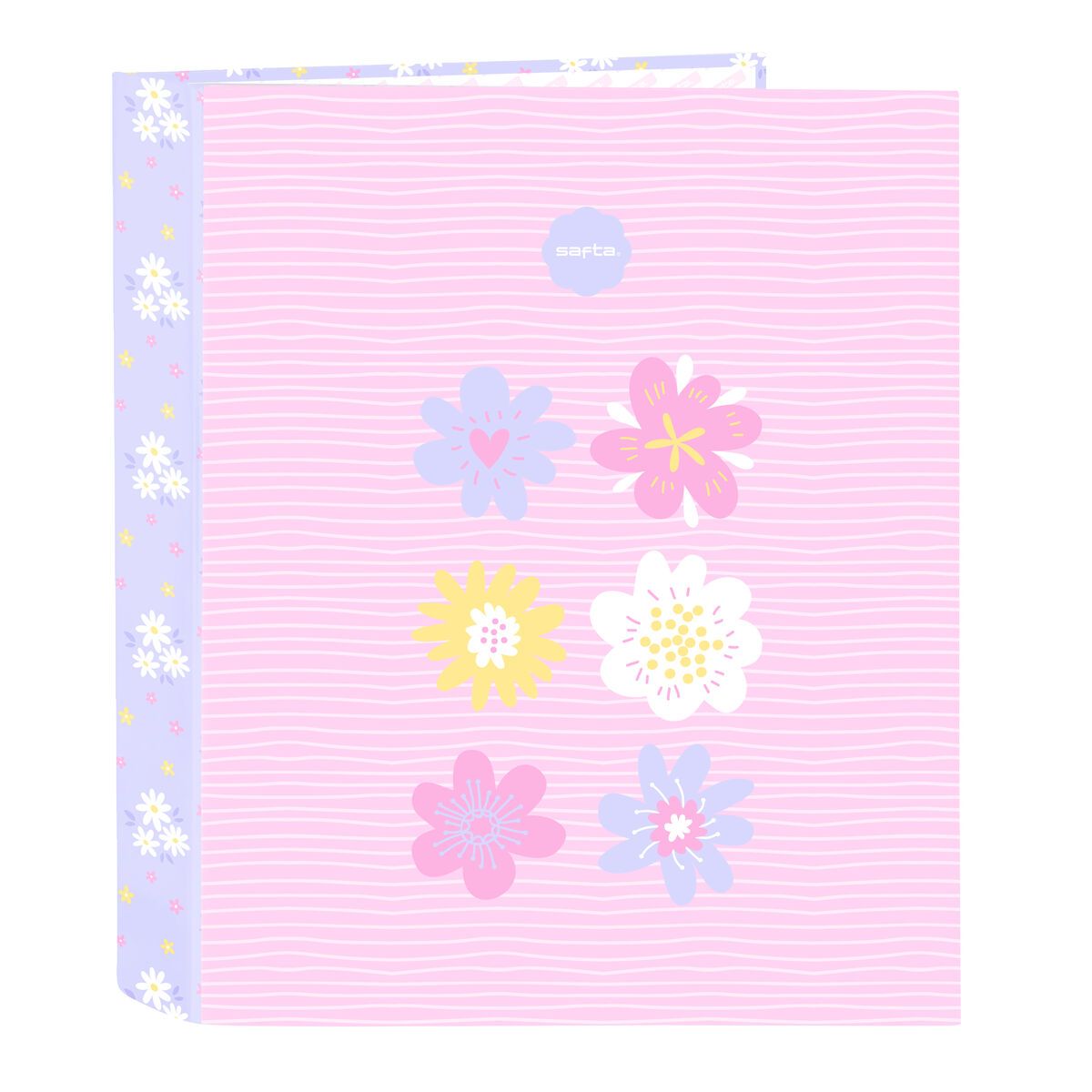 Carpeta de anillas Safta Bouquet Rosa Lila A4 27 x 33 x 6 cm